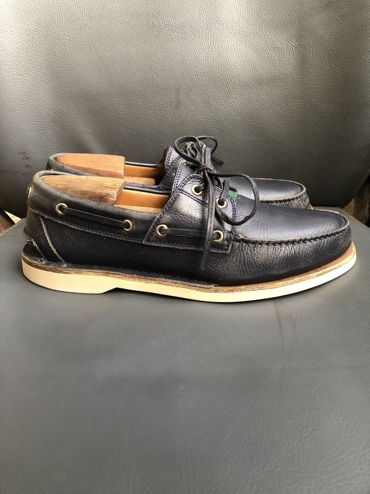 Gucci Gucci 473481 Blue Leather Men’s Boat shoes Sie 6.5 Size US 6.5 / EU 39-40 - 4 Thumbnail