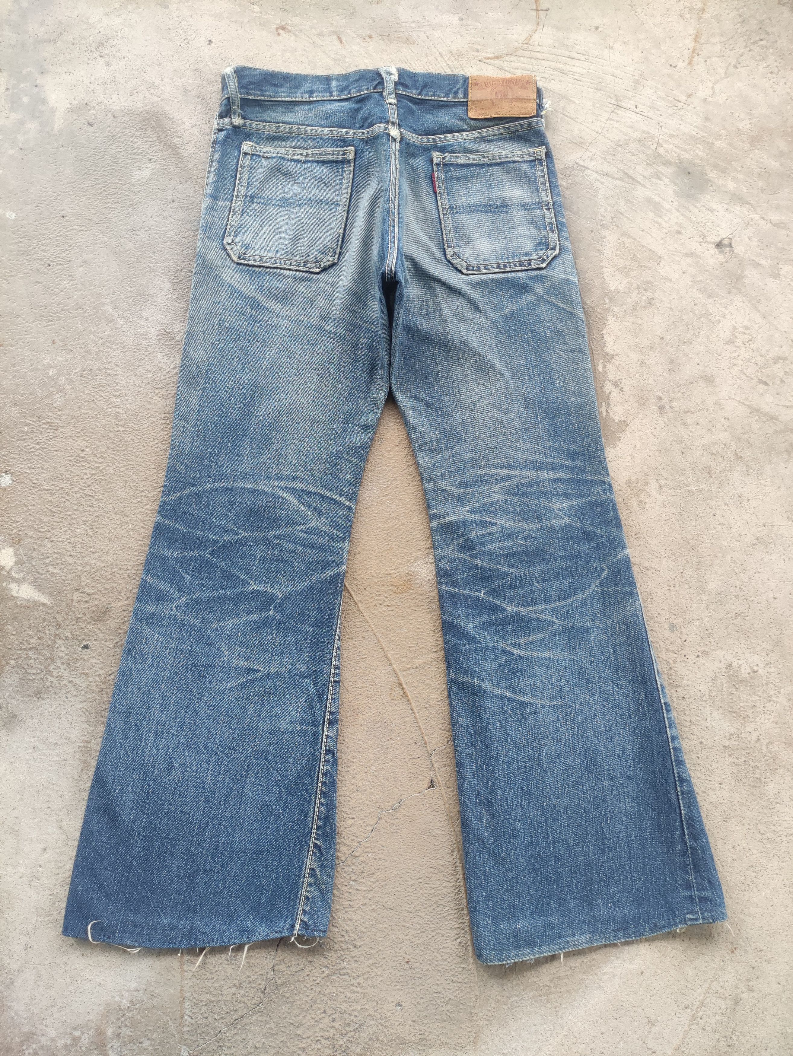 Japanese Brand Vintage Bigstone Flare Button Denim Distressed Faded Denim Size US 31 - 6 Thumbnail