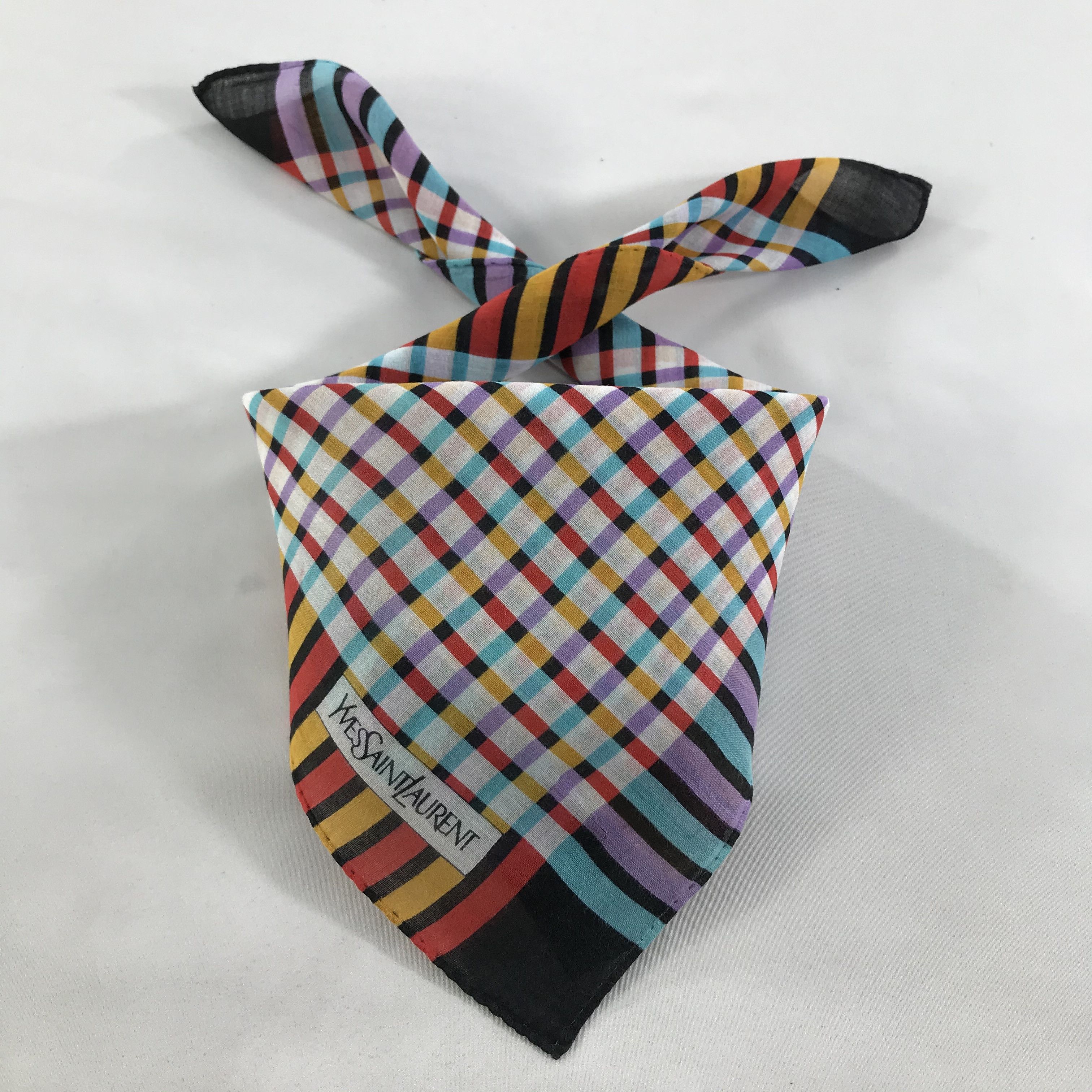 Vintage × Yves Saint Laurent Yves Saint Laurent Bandana / Handkerchief/Neckerchief -S1348 Size ONE SIZE - 3 Thumbnail