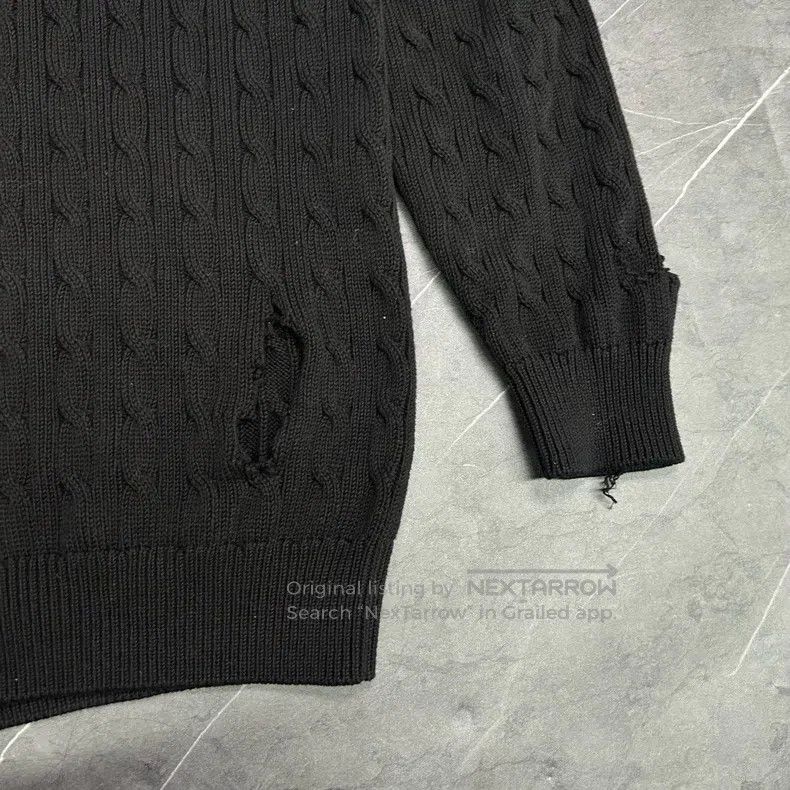 Balenciaga Balenciaga Wheat Embroidered Destroyed Hole Knitted Sweate Size US L / EU 52-54 / 3 - 3 Thumbnail