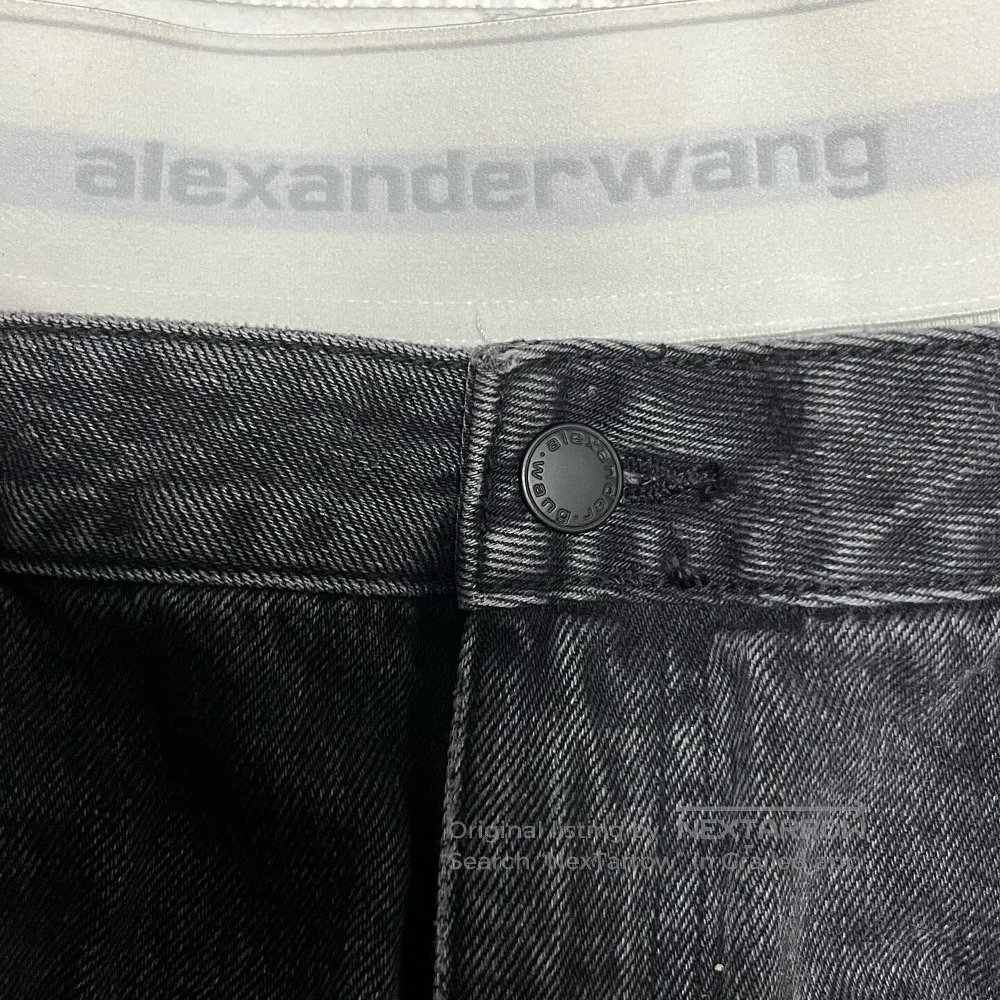 Alexander Wang Alexander Wang Solid-color logo-decorated denim shorts| Size 27" / US 4 / IT 40 - 4 Thumbnail