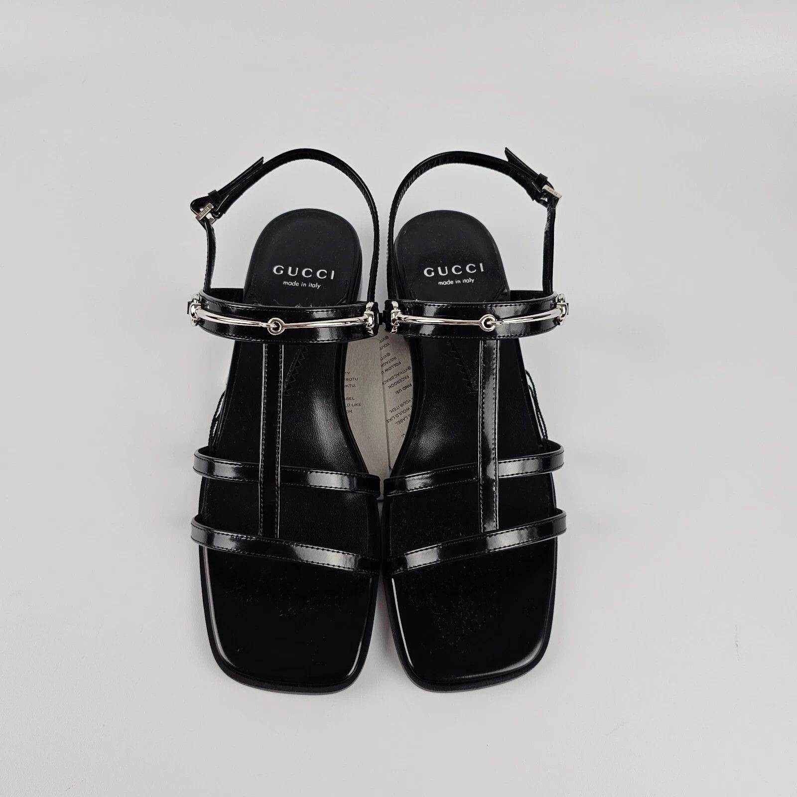 Gucci GUCCI Horsebit Black Leather Flat Sandals New & Authentic Size US 8.5 / IT 38.5 - 5 Thumbnail