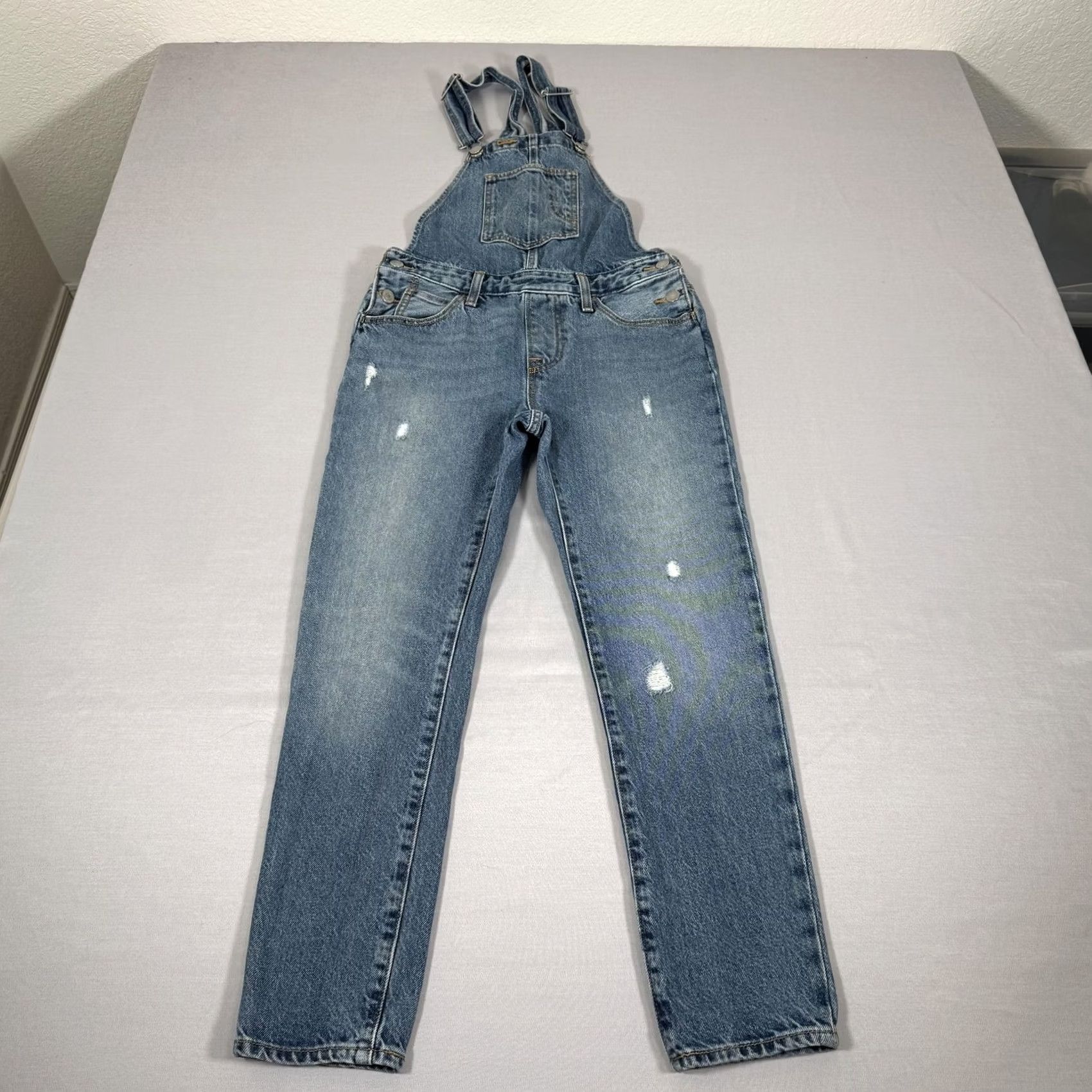 Levi's Levi's Womens Overalls Small Blue Denim Jean Skinny Fit Distressed 90s Retro Vintage Not N/A Size 28" / US 6 / IT 42 - 2 Thumbnail