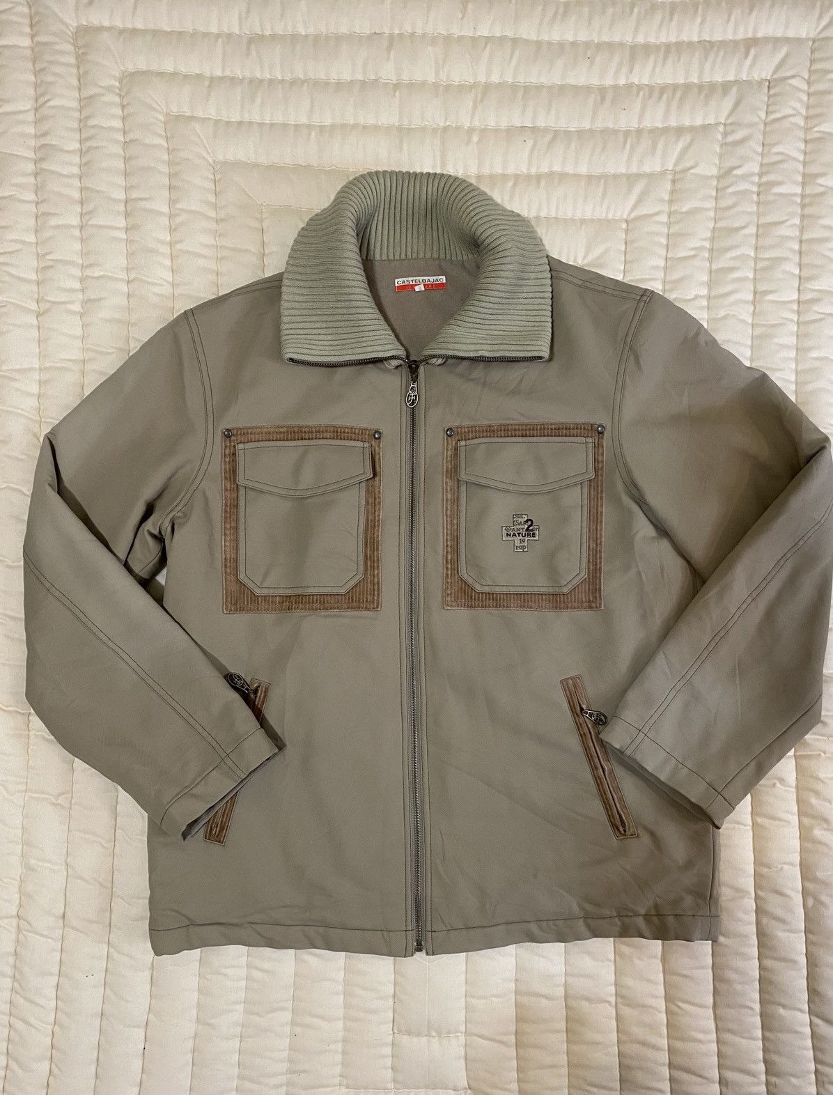 Jean Charles De Castelbajac Castelbajac +2 Nature Embroidered Jacket Khaki Size 3 (L) Size US L / EU 52-54 / 3 - 1 Thumbnail