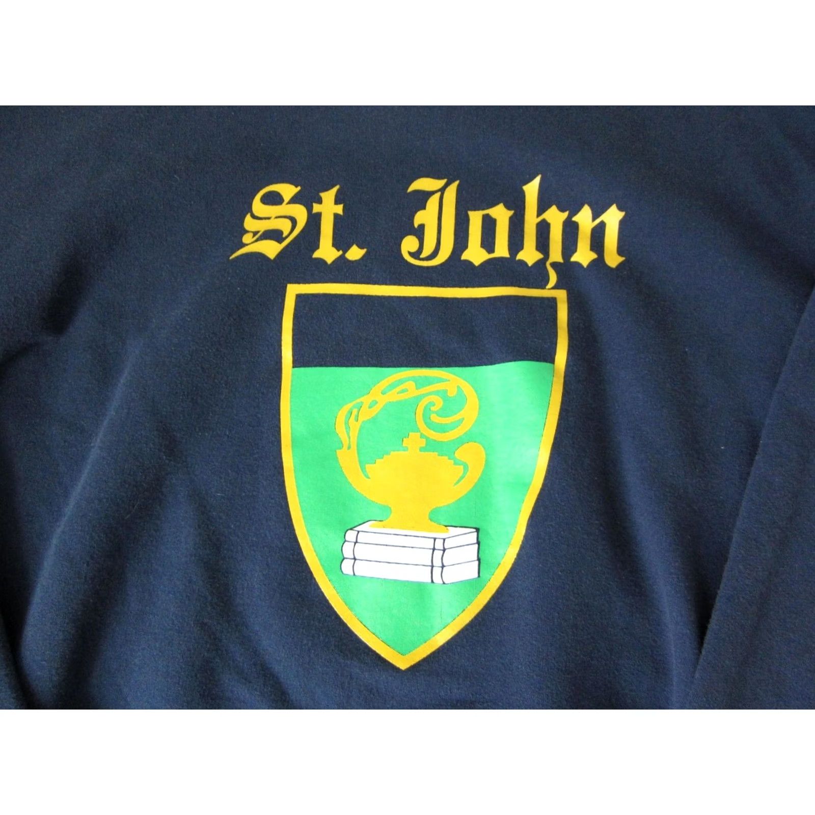 Hanes VINTAGE Hanes Sweatshirt Mens XL Blue St Johns Crest Casual Pullover Crew Neck Sweater Knit 90s All Seasons Size US XL / EU 56 / 4 - 2 Thumbnail