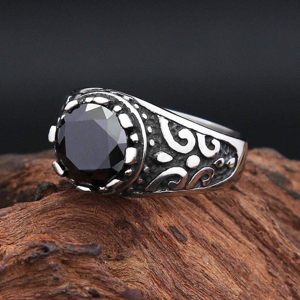Jewelry Black Stone Ring Size ONE SIZE - 3 Thumbnail