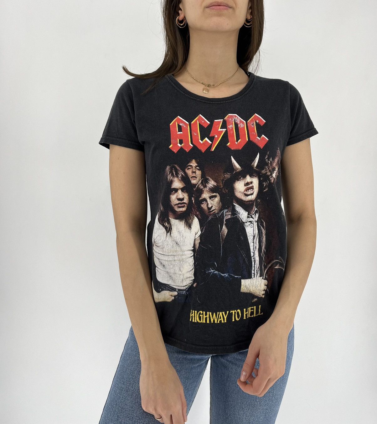 AC/DC × Band Tees Vintage Y2K AC/DC Highway To Hell Womens Tee Size M / US 6-8 / IT 42-44 - 2 Thumbnail