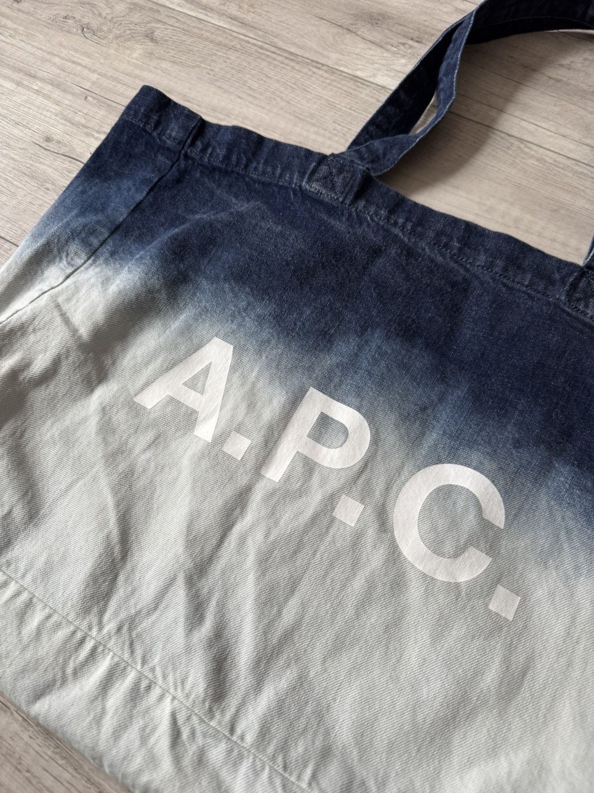 A.P.C. A.P.C. Chic Minimalist Denim Canvas Tote Designer Handbag Size ONE SIZE - 3 Thumbnail