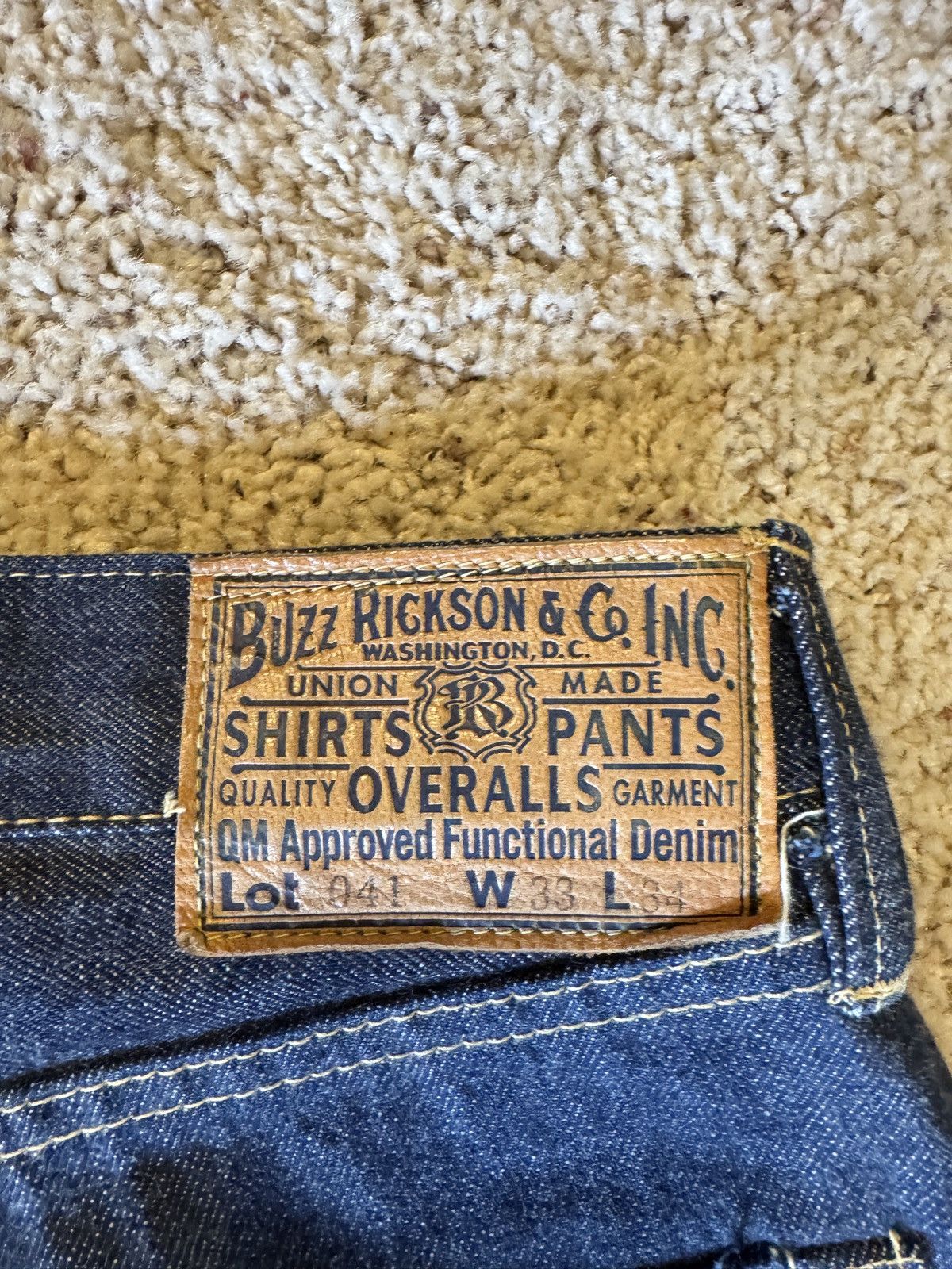 Buzz Rickson's Raw denim jeans Size US 33 - 3 Thumbnail