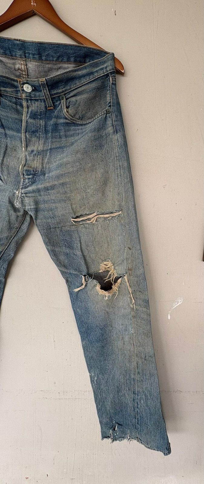 Levi's Vintage Clothing × Vintage VTG 70’s Levi’s 501 Rindem Small e Jeans Button No6 Trash Size US 32 / EU 48 - 3 Thumbnail