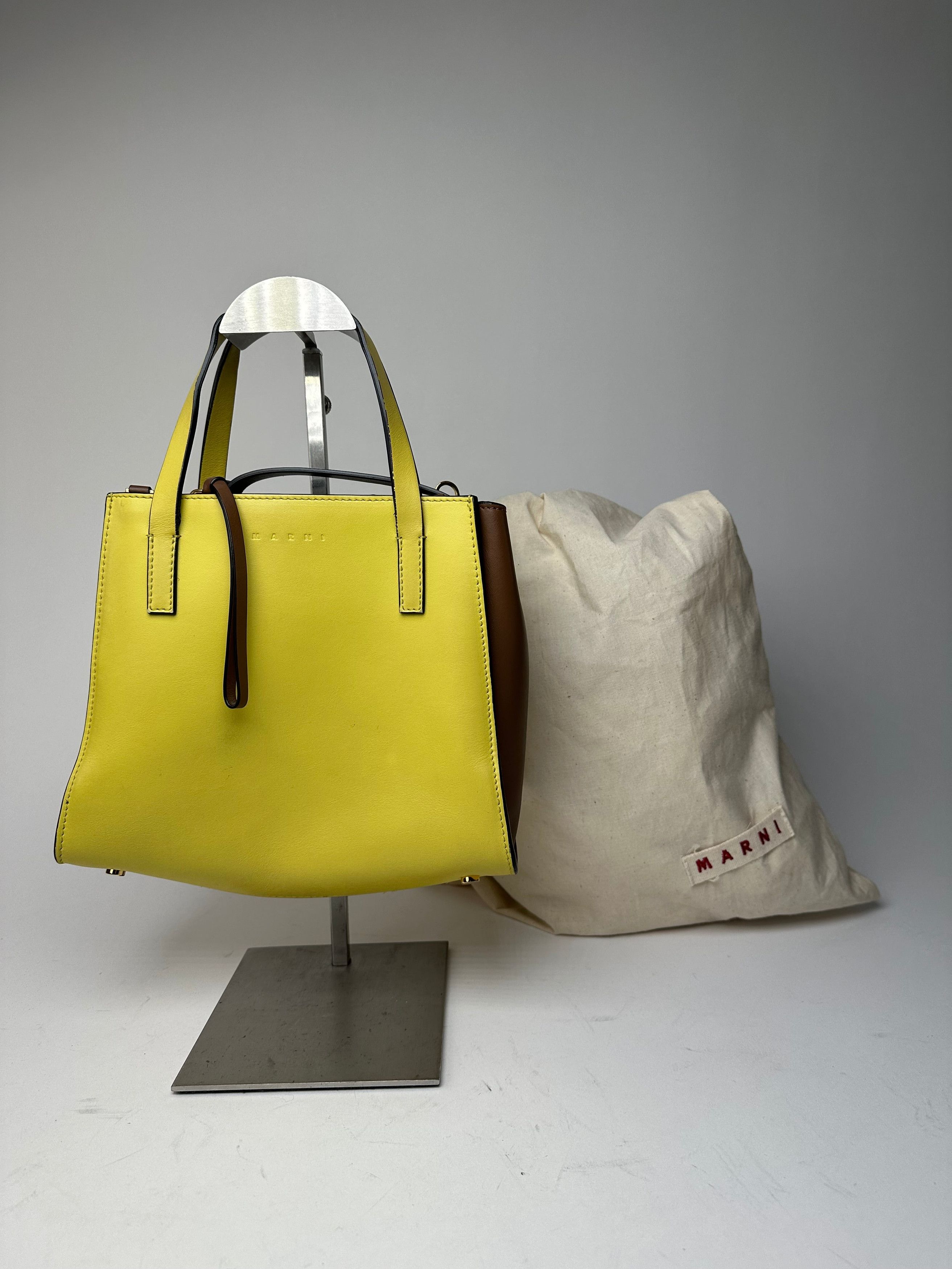 Marni Vintage Leather Handbag Yellow Size ONE SIZE - 1 Thumbnail