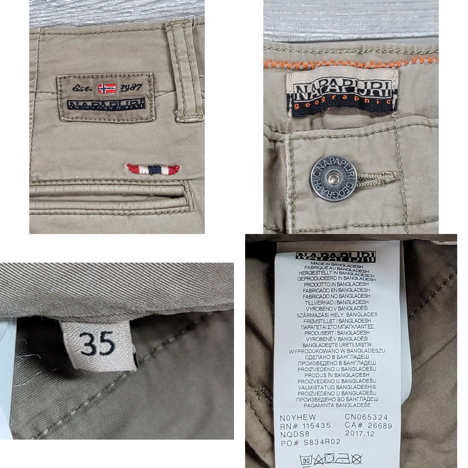 Napapijri Napapijri Geographic Hiking Chino Beige Pants Mens 35x30 Khakis Beige Cotton 90s Outdoor Casual Workwear Pants Mens Size US 35 - 8 Thumbnail