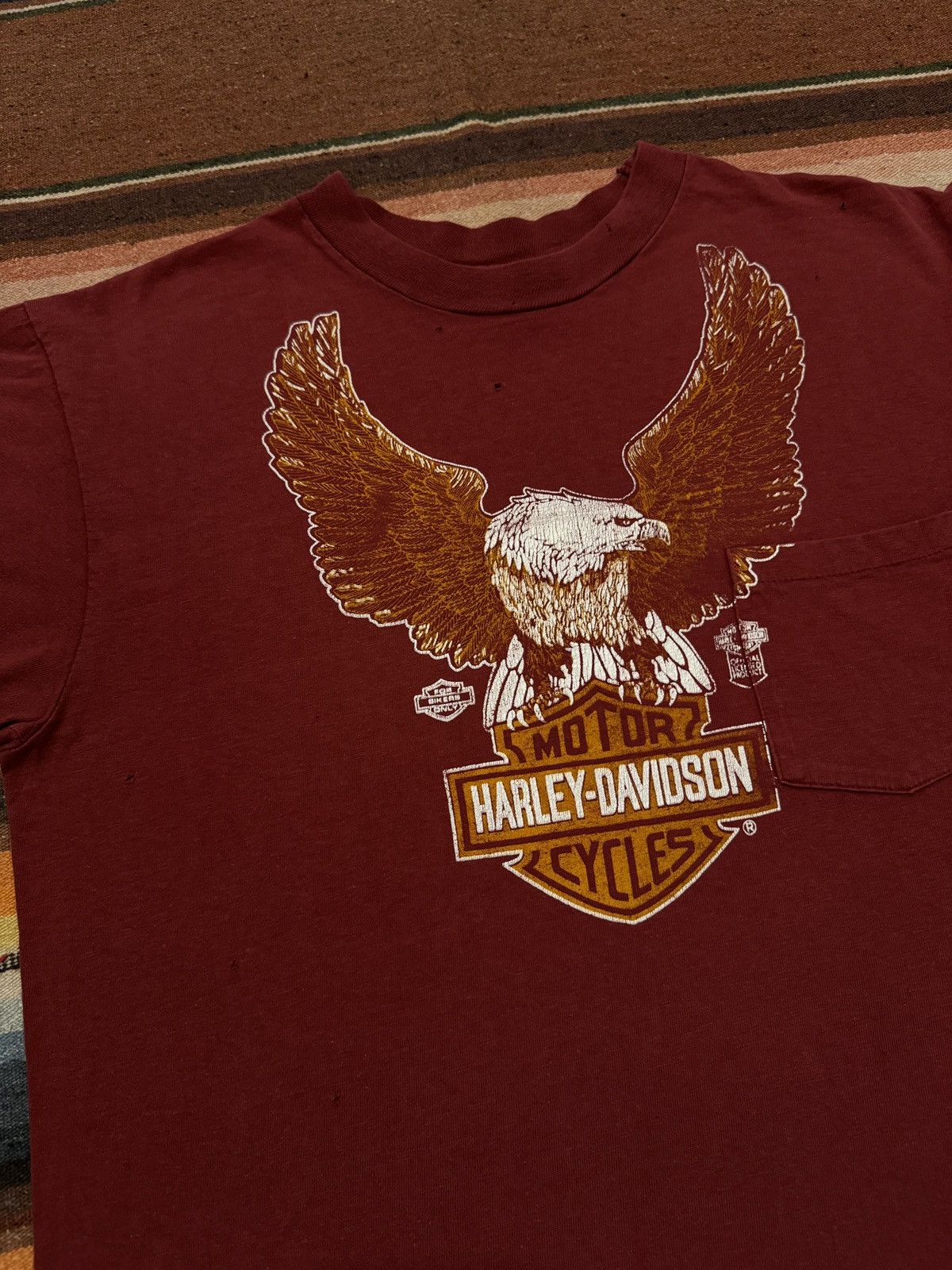 Harley Davidson × Vintage Vintage 1980's La Marque TX Harley Davidson Tee Shirt Size US L / EU 52-54 / 3 - 4 Thumbnail