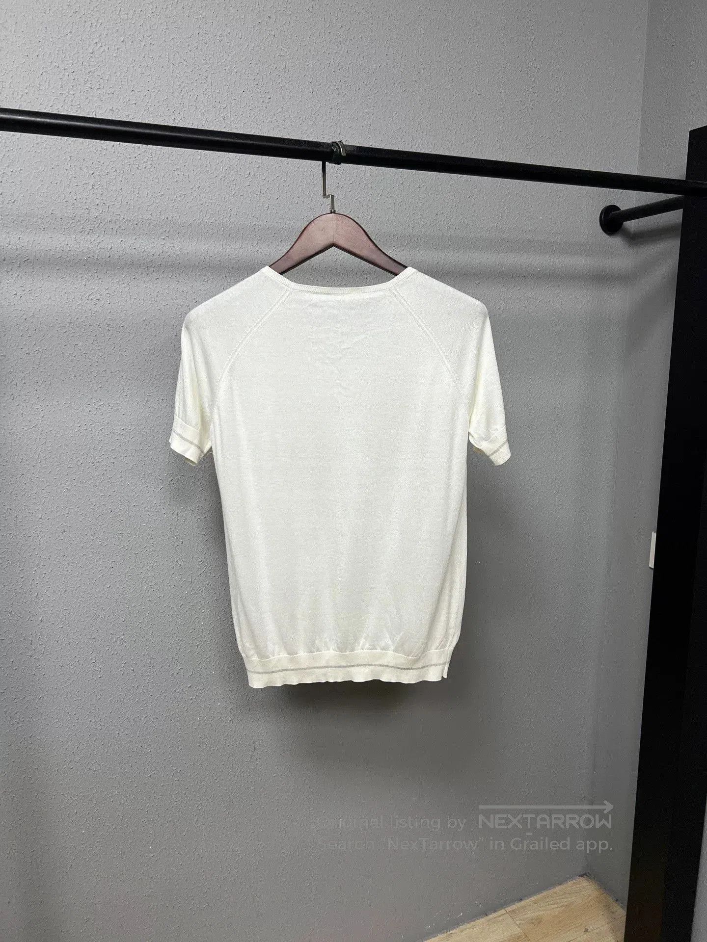 Loro Piana Loro Piana White Floral Embroidery Short Sleeve. Size L / US 10 / IT 46 - 2 Thumbnail