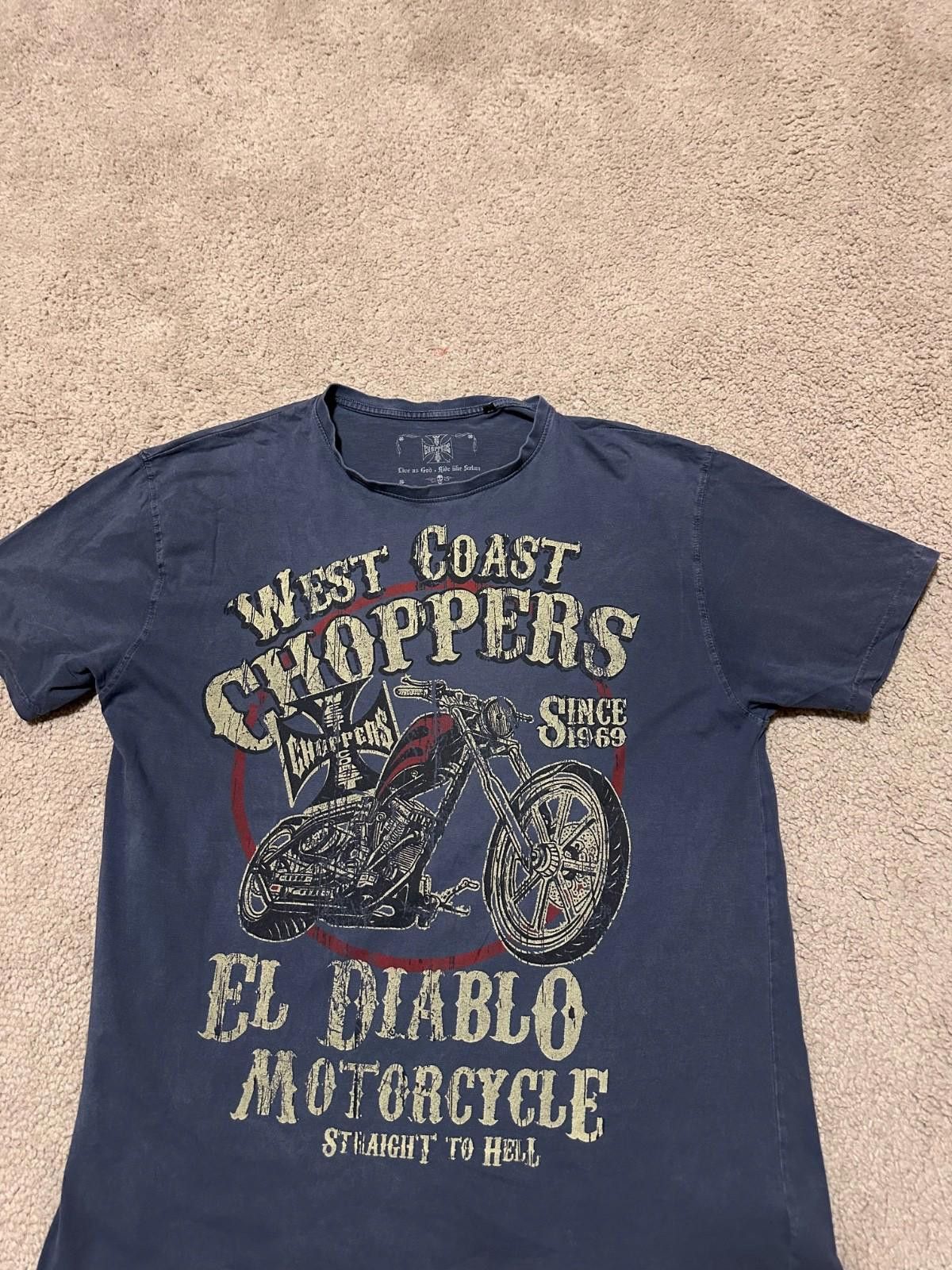 West Coast Choppers West Coast Choppers EL Diablo T-Shirt Vintage Blue Sz XXL Size US XXL / EU 58 / 5 - 3 Thumbnail