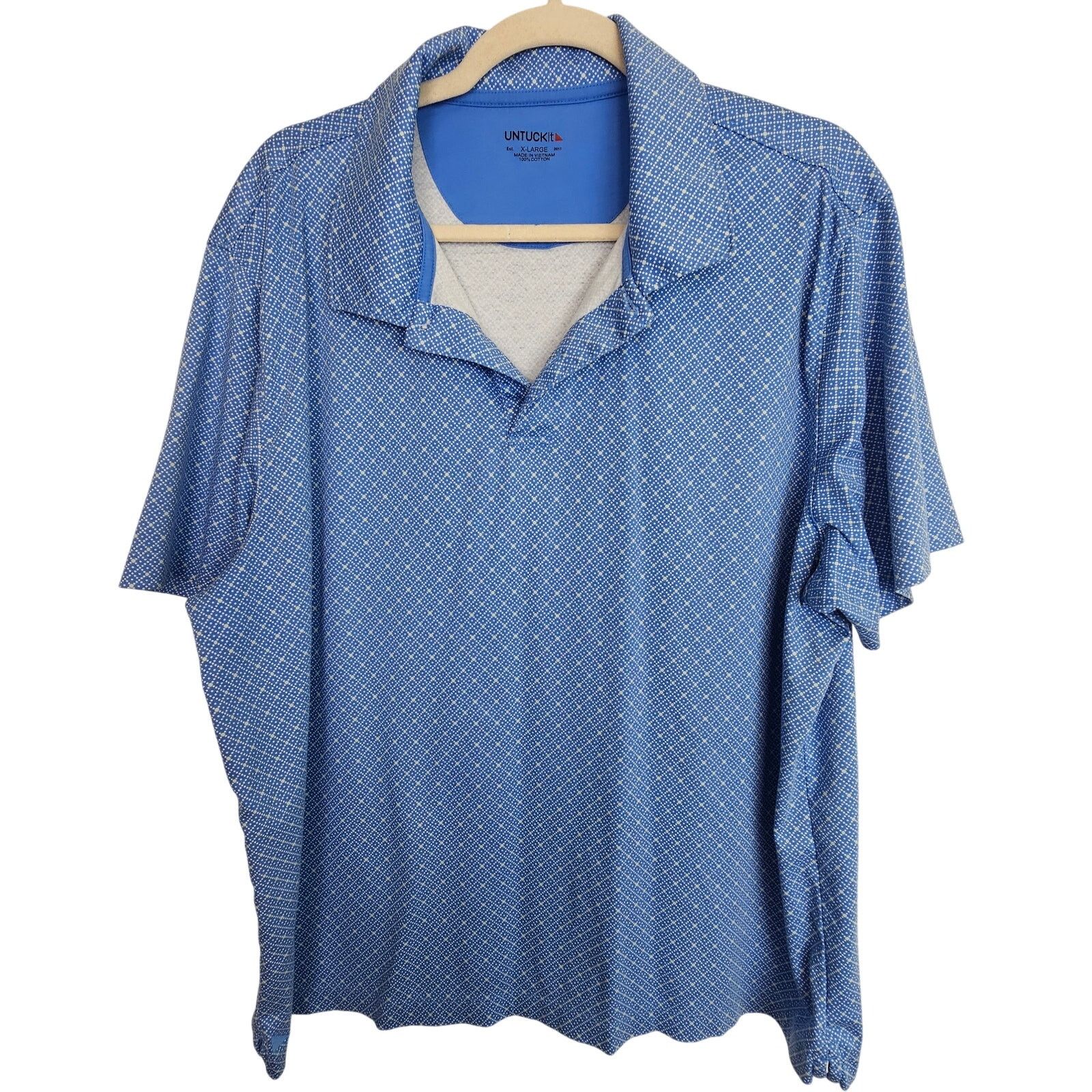 UNTUCKit Untuckit Geometric Print Polo Shirt XL Minimalist Business Size US XL / EU 56 / 4 - 1 Thumbnail