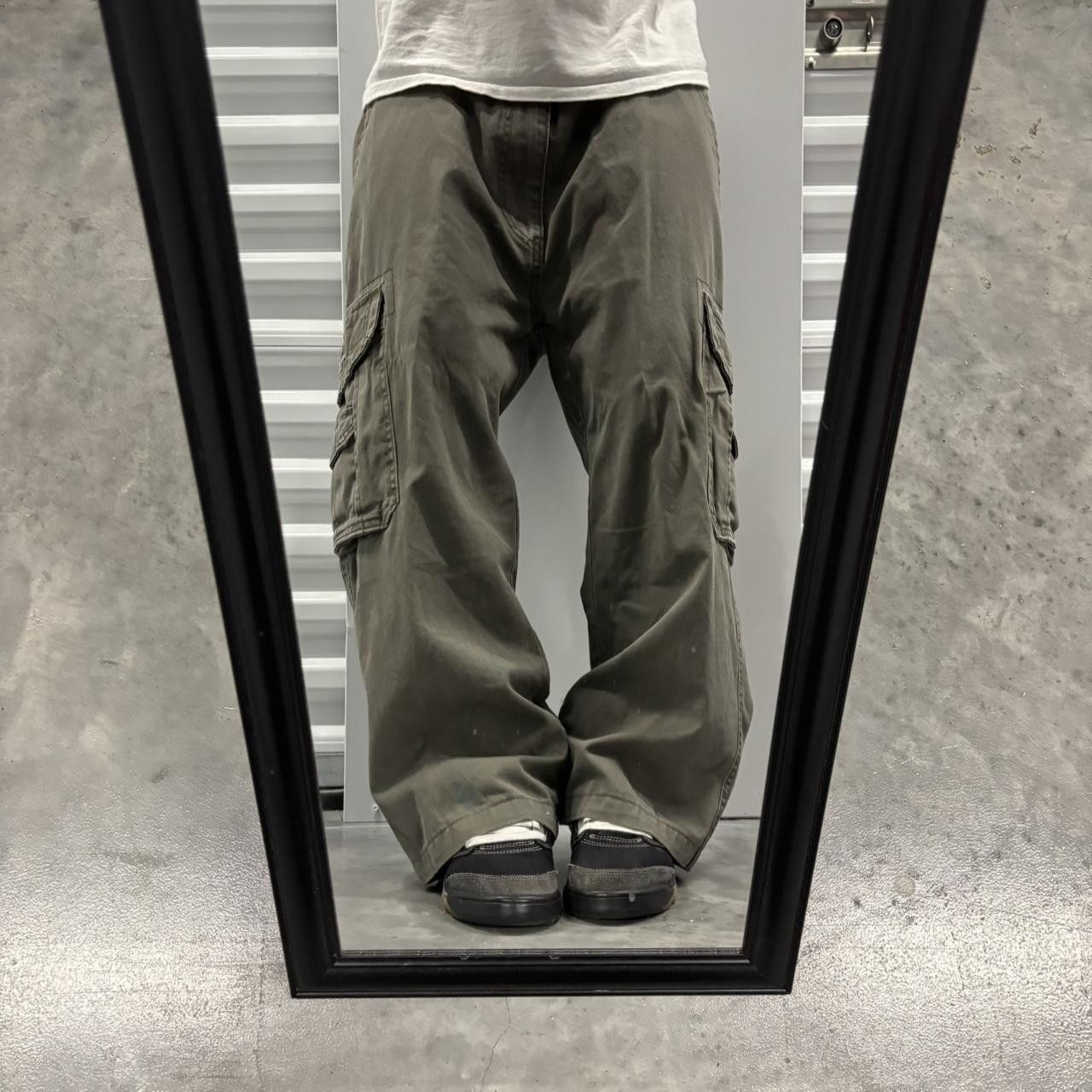 Japanese Brand × Vintage Crazy Vintage Y2K/2000s Baggy Khaki Green Streetwear Skater Cargo Pants! Size US 40 / EU 56 - 1 Thumbnail