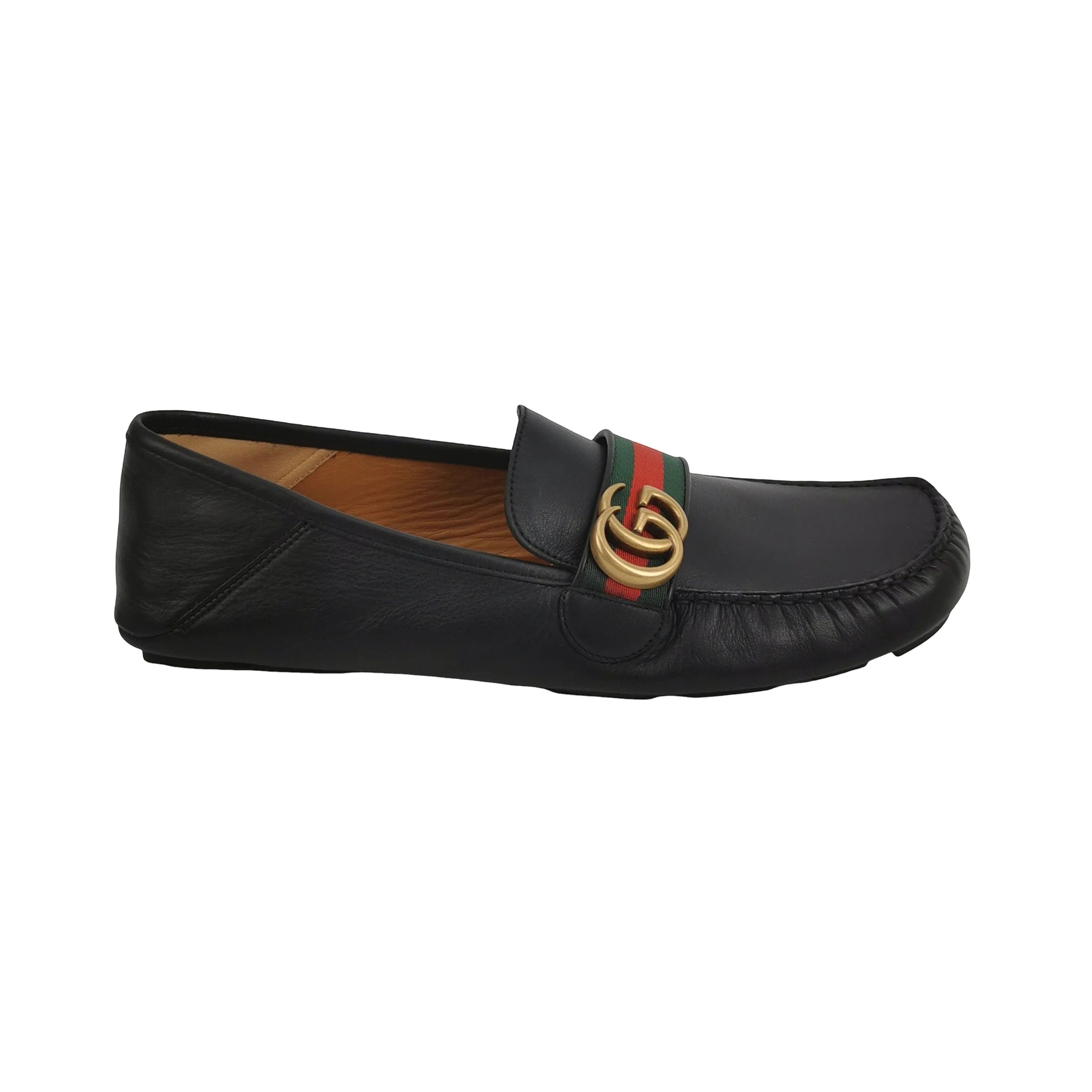 Gucci Gucci Web Stripe Leather Loafers 10.5 Size US 11 / EU 44 - 1 Thumbnail