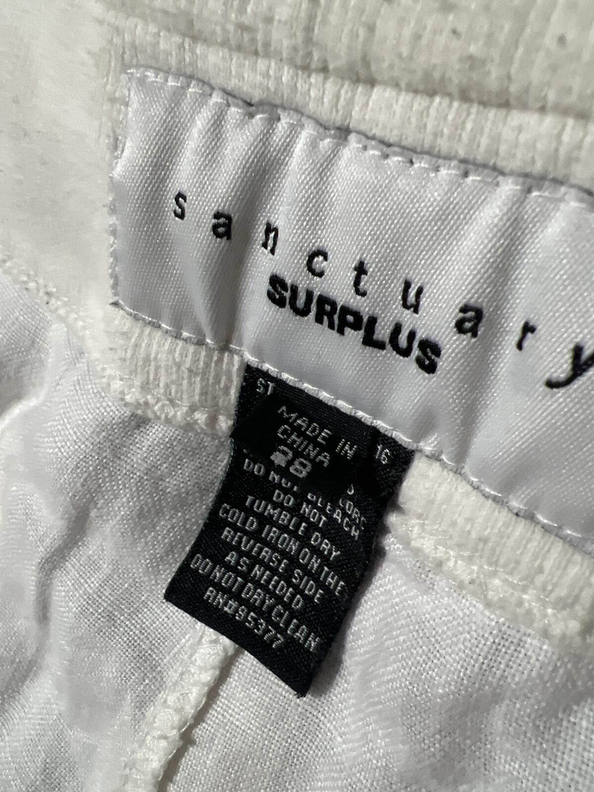 Sanctuary Sanctuary Surplus White Linen Blend Drawstring Wide Leg 28 Size 28" / US 6 / IT 42 - 7 Thumbnail