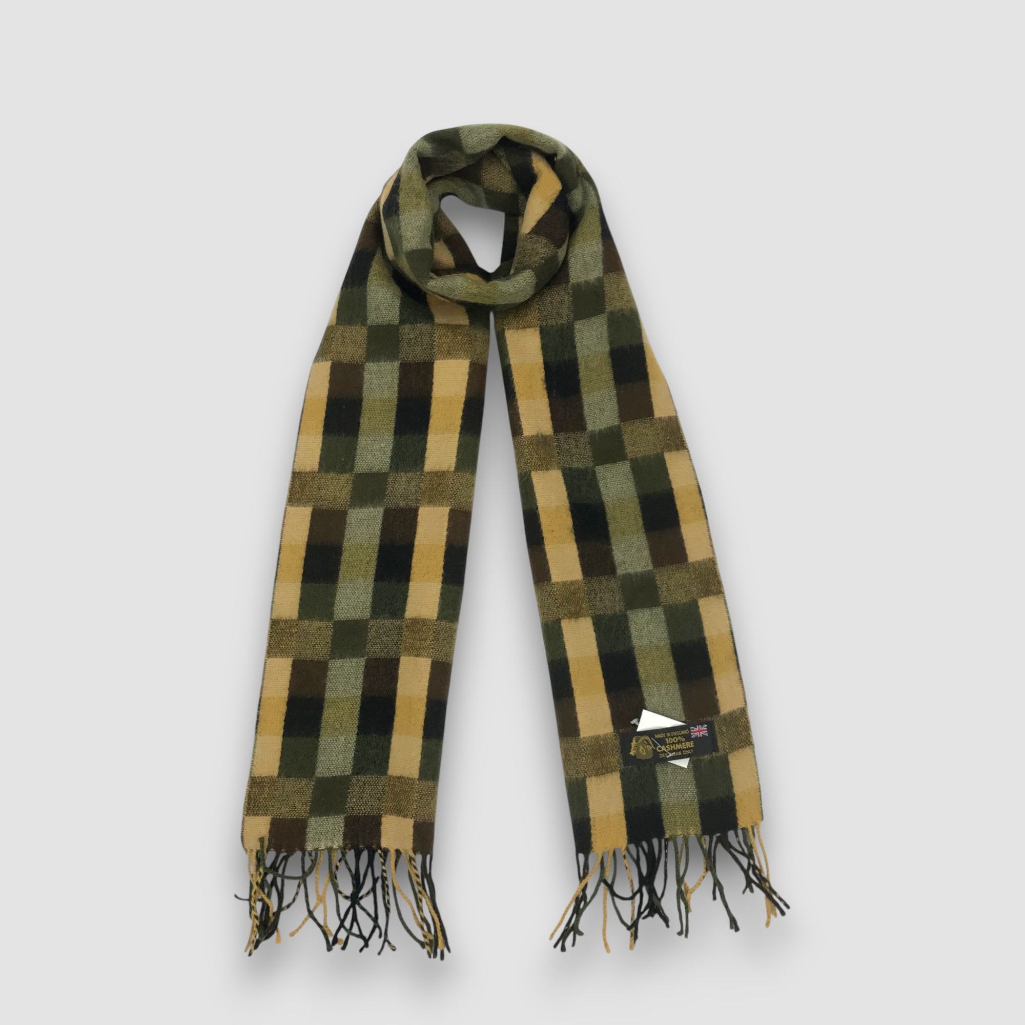 Japanese Brand VIntage Patchwork Patern Scarf Wool Cashmere Scarves Size ONE SIZE - 1 Thumbnail