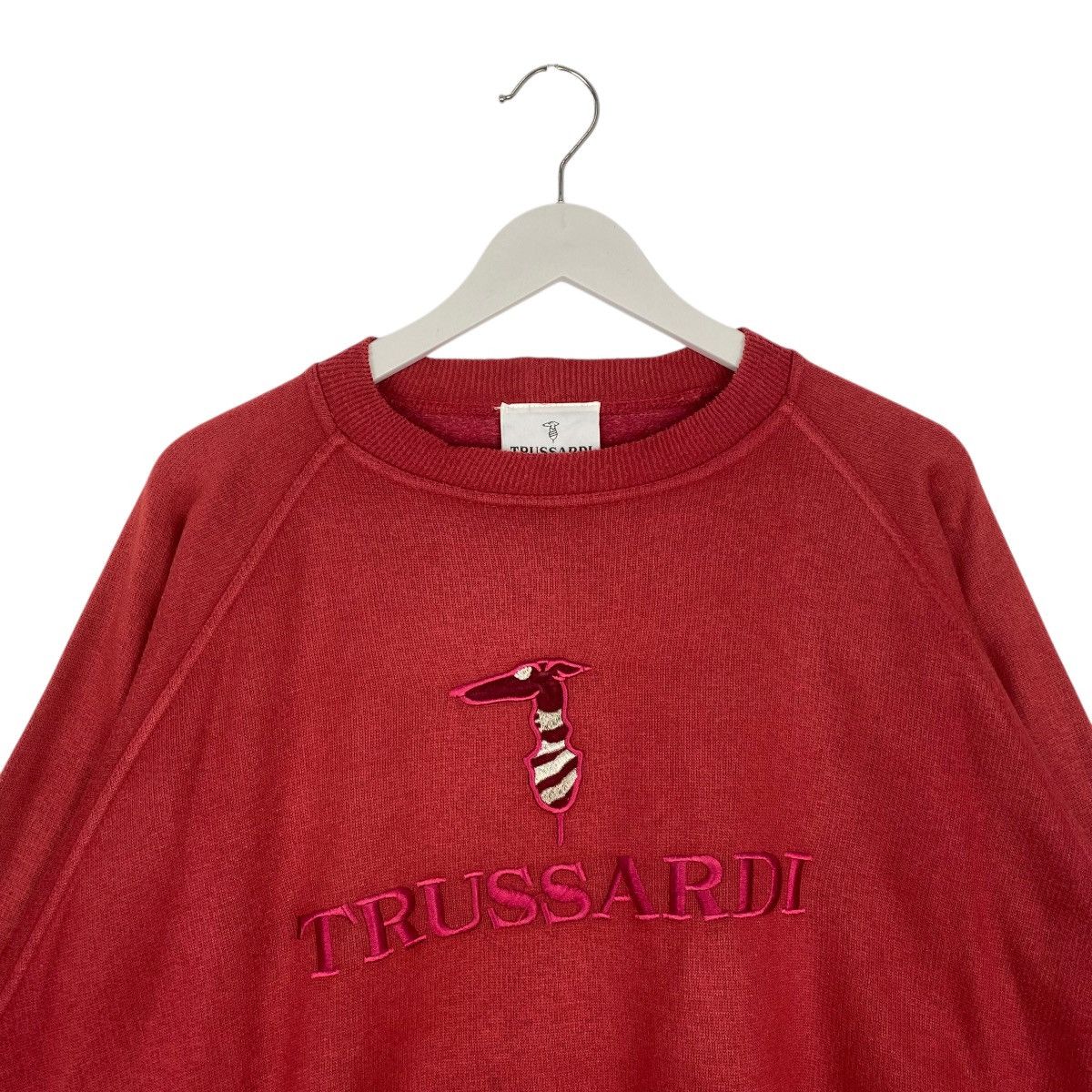 Vintage Vintage 90s Trussardi Sweatshirt Crewneck Made In Italy Red Size US XL / EU 56 / 4 - 4 Thumbnail