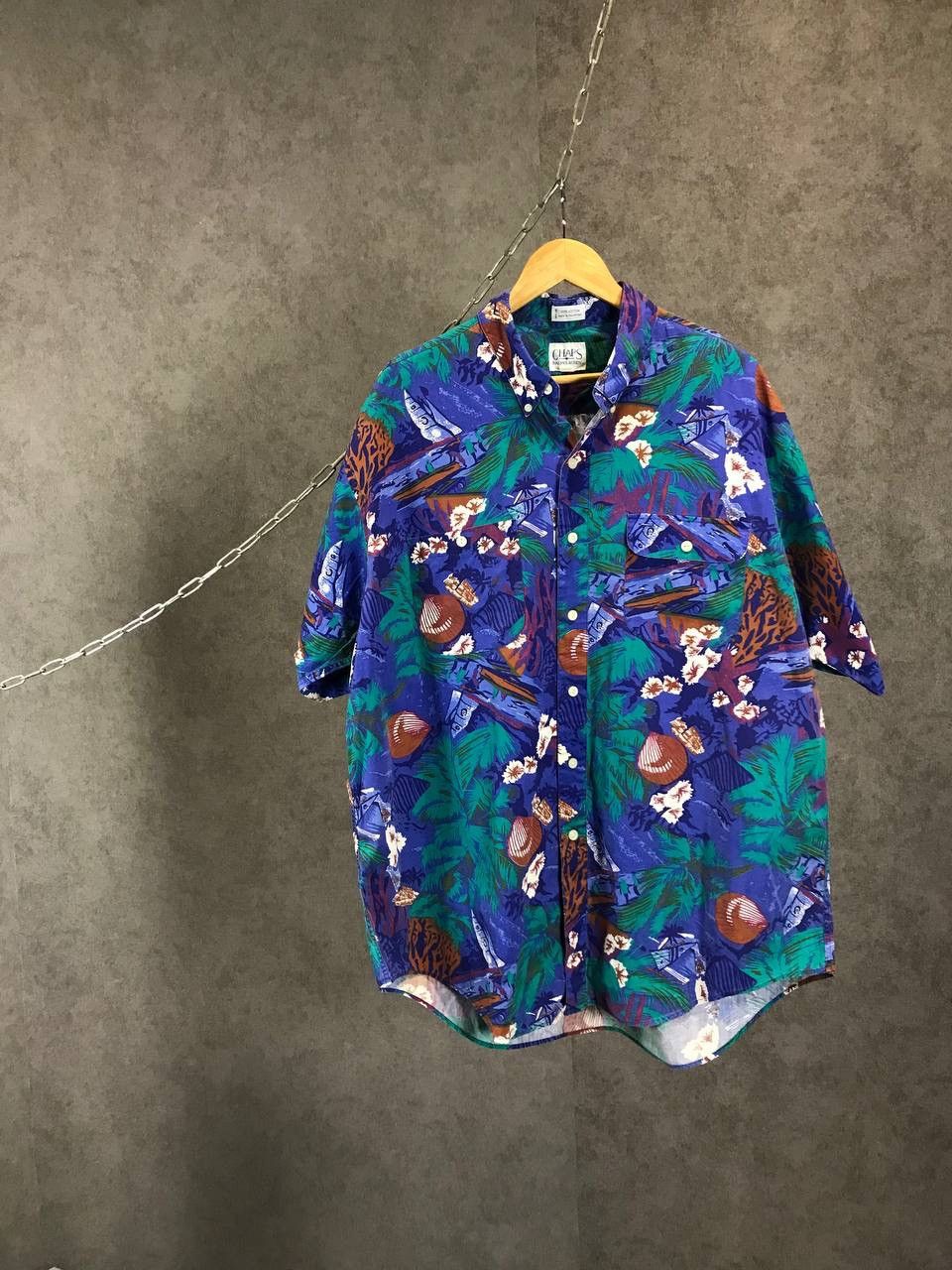 Chaps Ralph Lauren vintage designer crazy Hawaiian shirt