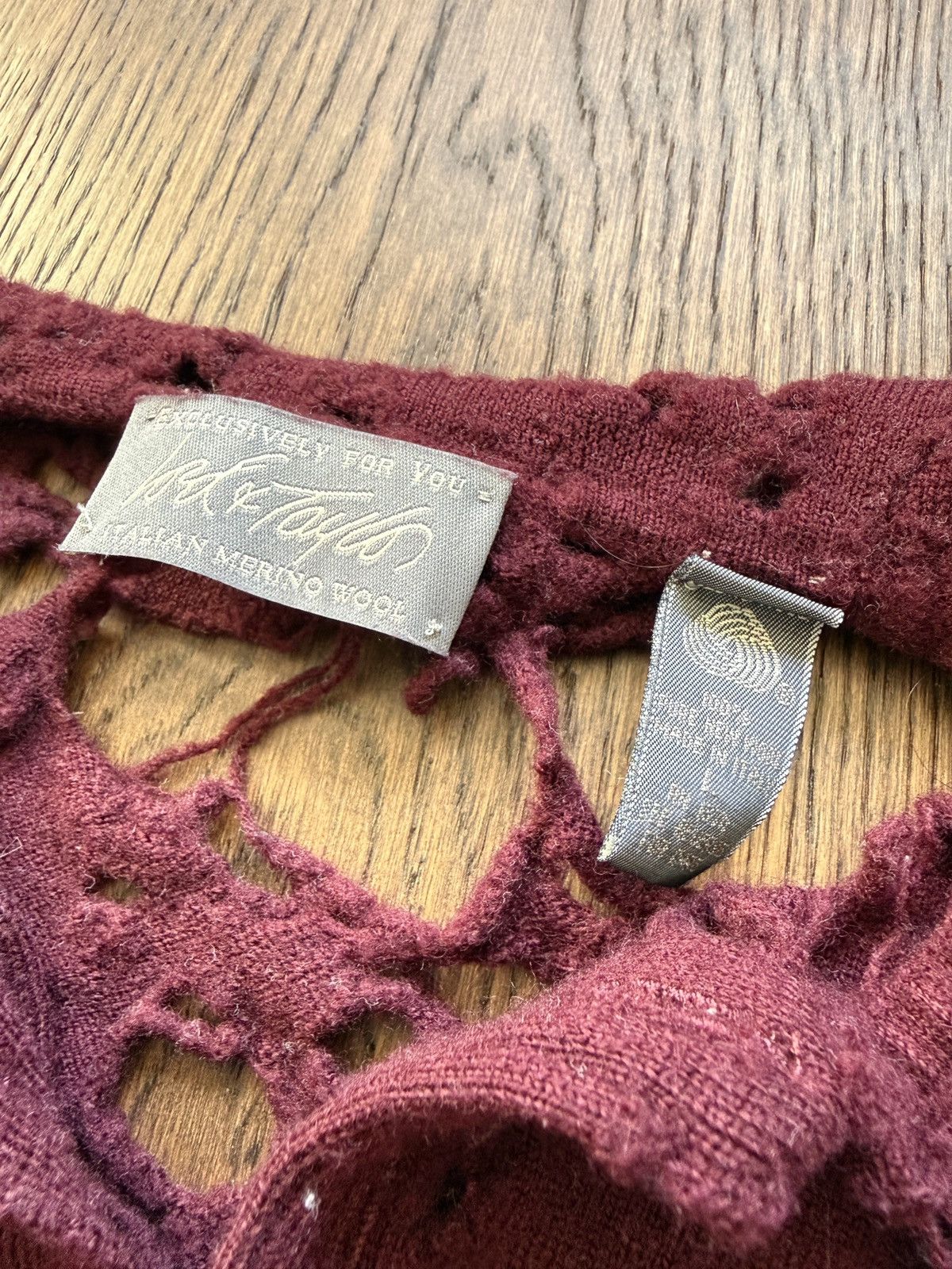 Vintage Vintage Thrashed Collared Knit Long Sleeve Wool Sweater Size US L / EU 52-54 / 3 - 3 Thumbnail
