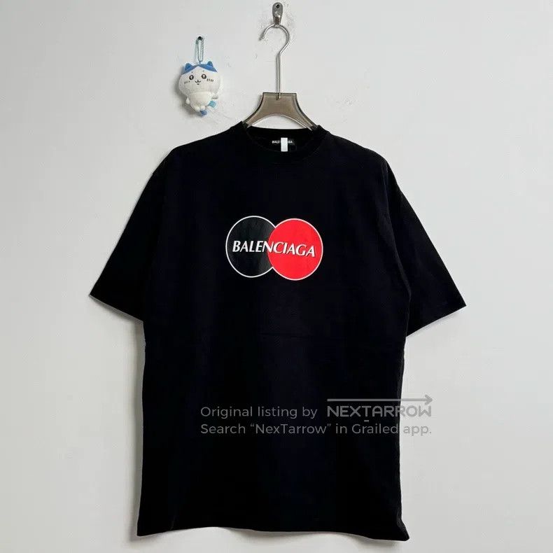 Balenciaga Balenciaga Black Mastercard Logo Short Sleeve Size US S / EU 44-46 / 1 - 1 Thumbnail