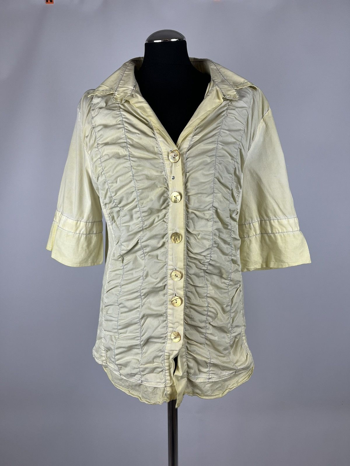 Elisa Cavaletti BOTTEGA ELISA CAVALETTI Size XXL-XL Yellow Blouse (0326) Size XL / US 12-14 / IT 48-50 - 1 Thumbnail