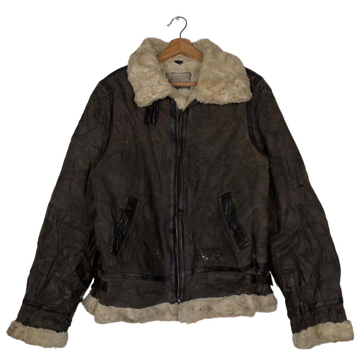 Japanese Brand 🔥Vtg Shearling Leather Jacket B 3 Military Collections Size US M / EU 48-50 / 2 - 1 Thumbnail