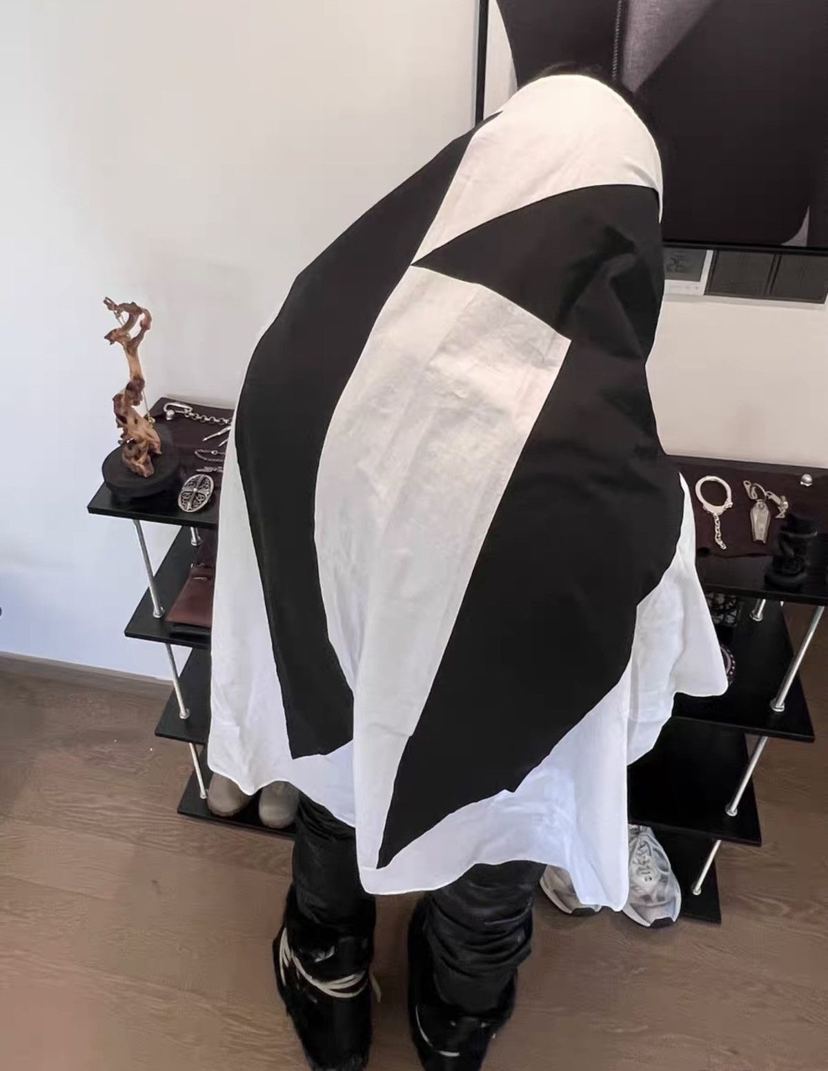 11 By Boris Bidjan Saberi Boris Bidjan Saberi 11ByBBS Asymmetric Print Shawl / Scarf Size ONE SIZE - 4 Thumbnail