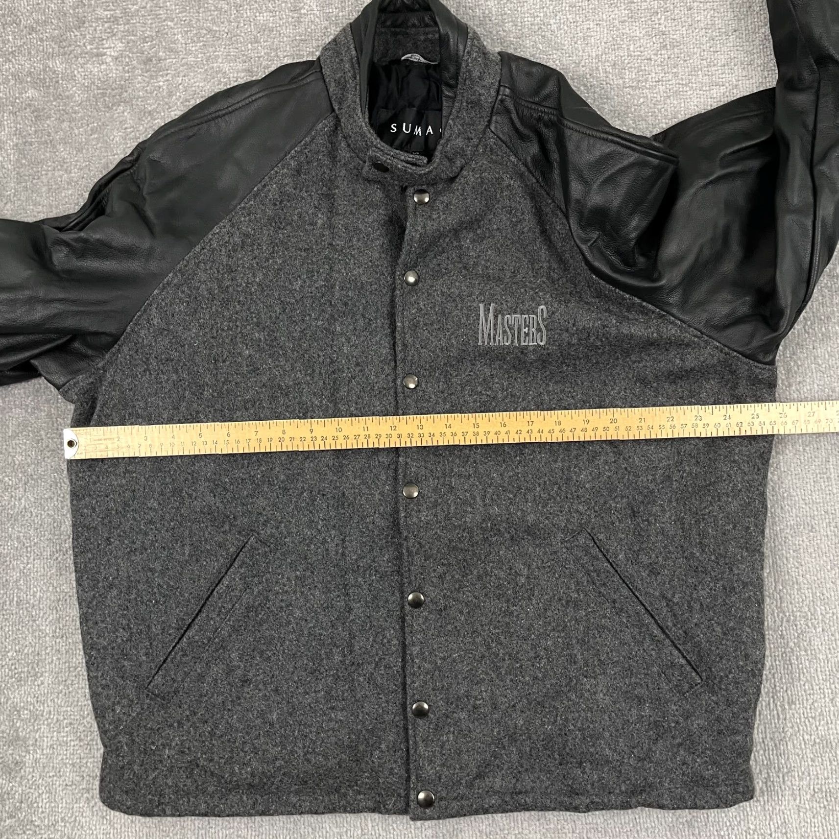 Vintage VINTAGE Sumac Leather Jacket Mens L Gray Wool Masters Golf Snap 90s Retro Canada Jacket Size US L / EU 52-54 / 3 - 6 Thumbnail