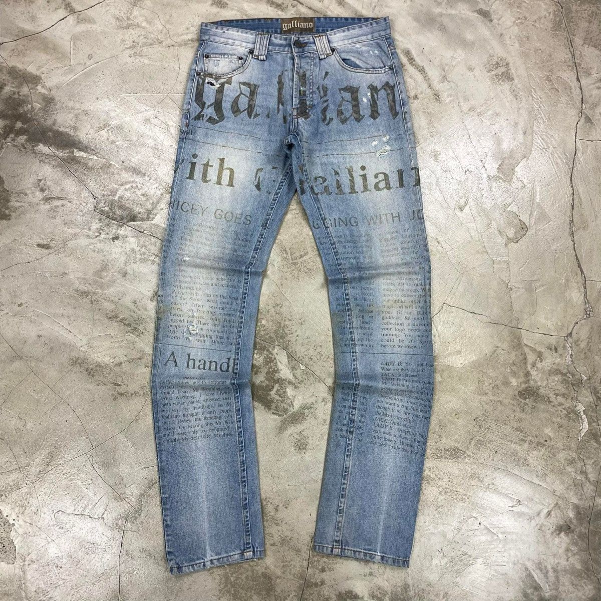 John Galliano Galliano Newspaper Denim | Grailed
