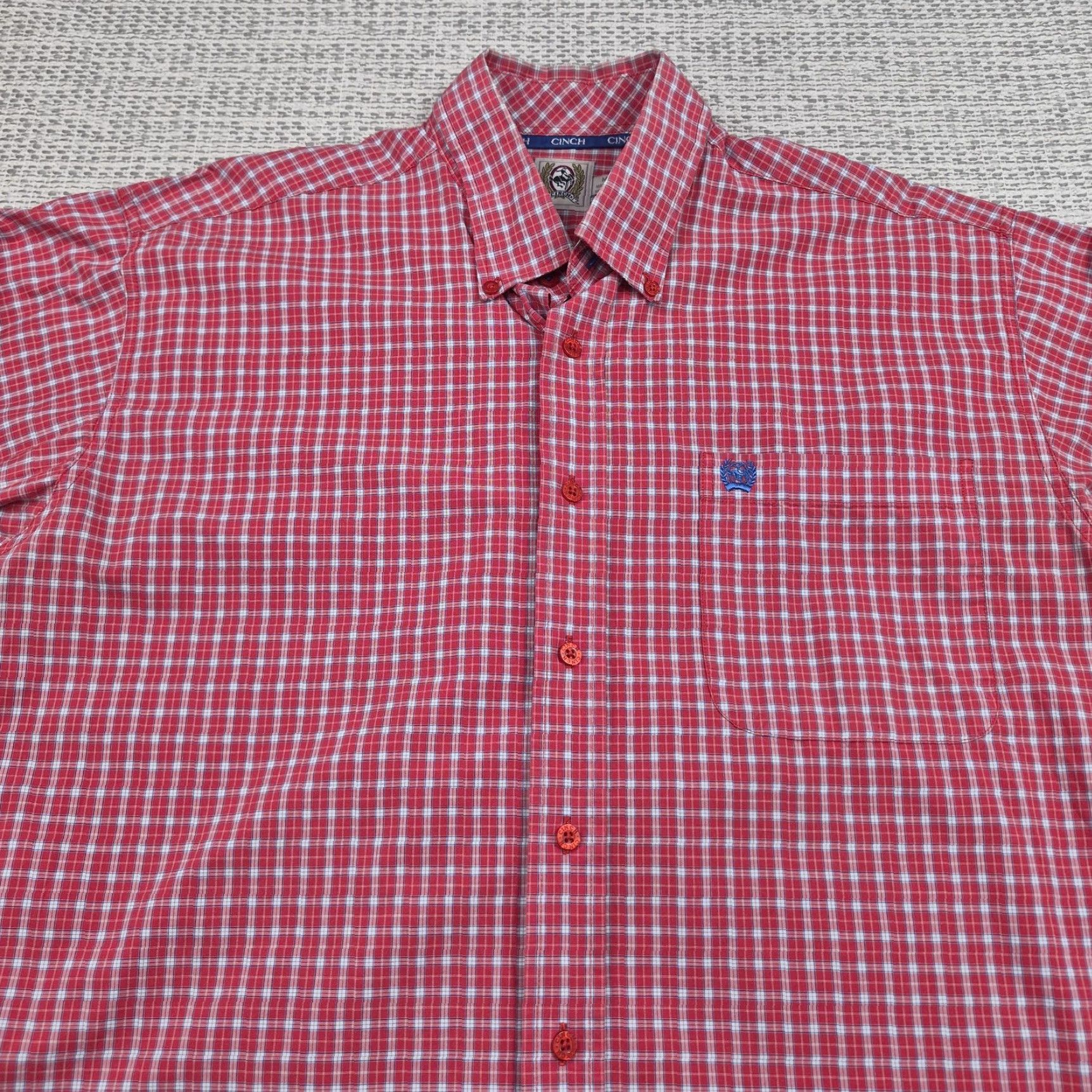 Vintage Cinch Shirt Mens Medium Red Plaid Long Sleeve Button-Up Western Casual Cowboy Shirt Size US M / EU 48-50 / 2 - 3 Thumbnail