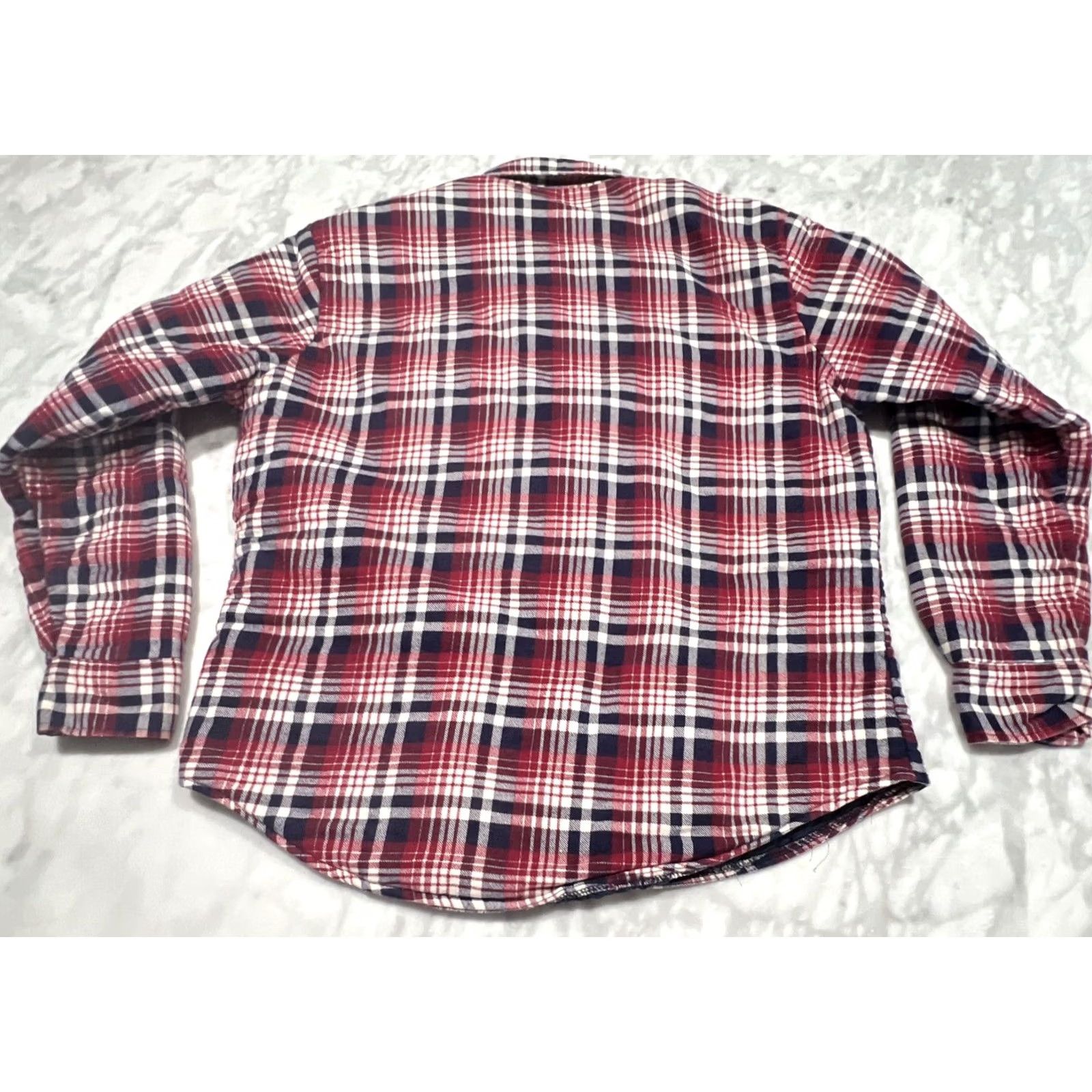 Vintage VINTAGE Rugged Wear By BOG Shirt Shacket Men’s L Button Up Flannel Quilt Lined Red White Blue Grunge 1980s Mens Size US L / EU 52-54 / 3 - 4 Thumbnail