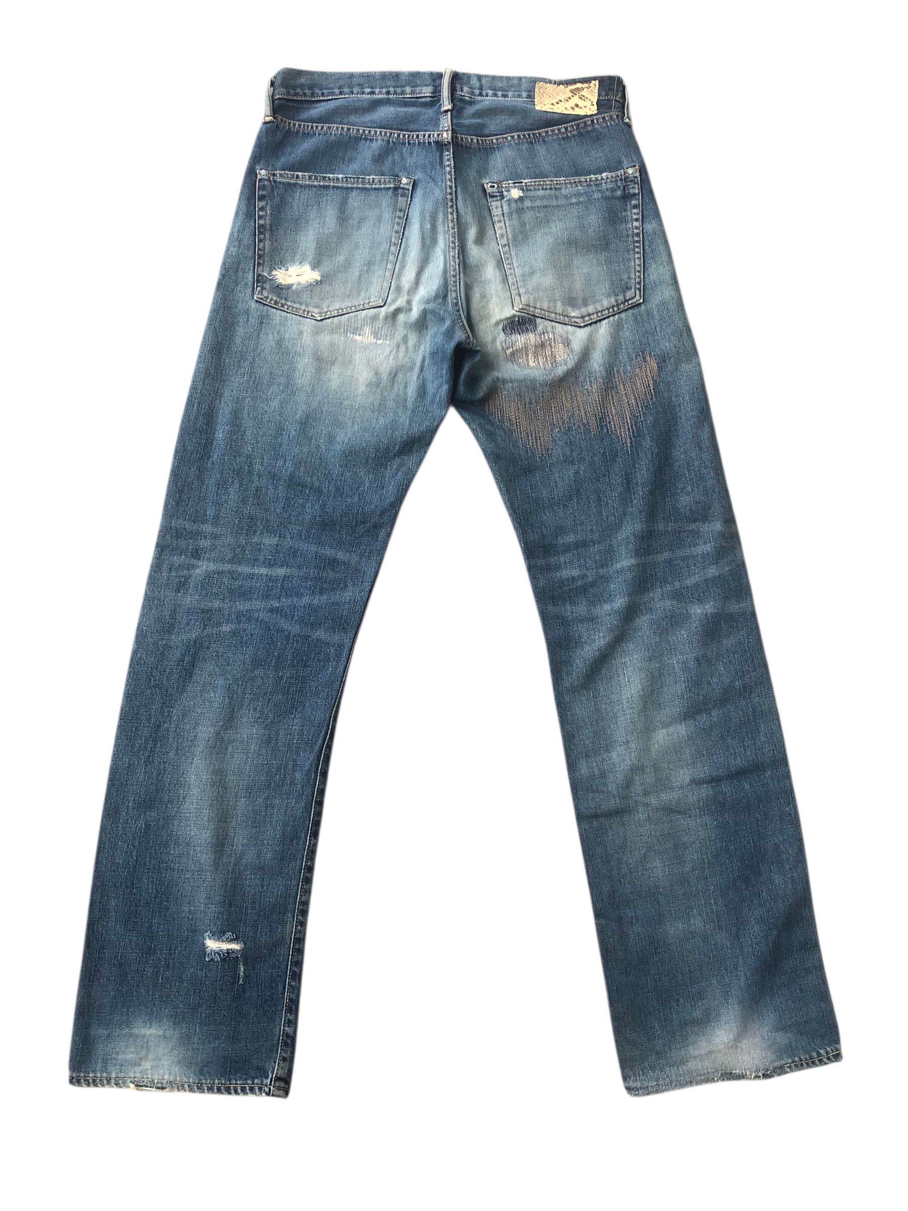 Visvim 💯Rare VISVIM Fluxus 00 damaged-1 d1 denim Selvedge Jeans Size US 34 / EU 50 - 2 Thumbnail