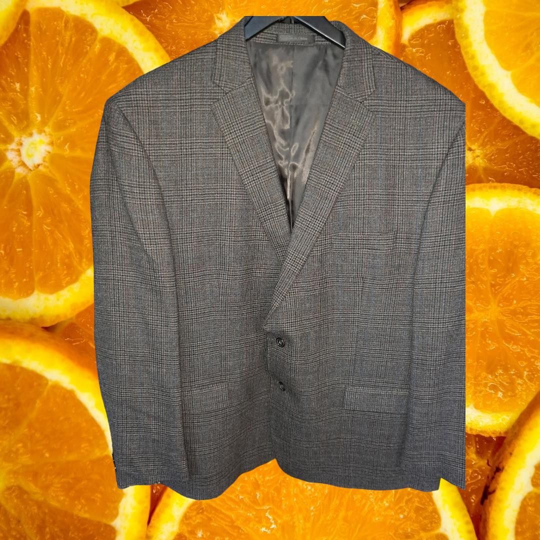 Ralph Lauren Black with Blue and Orange Plaid 2 Button Wool