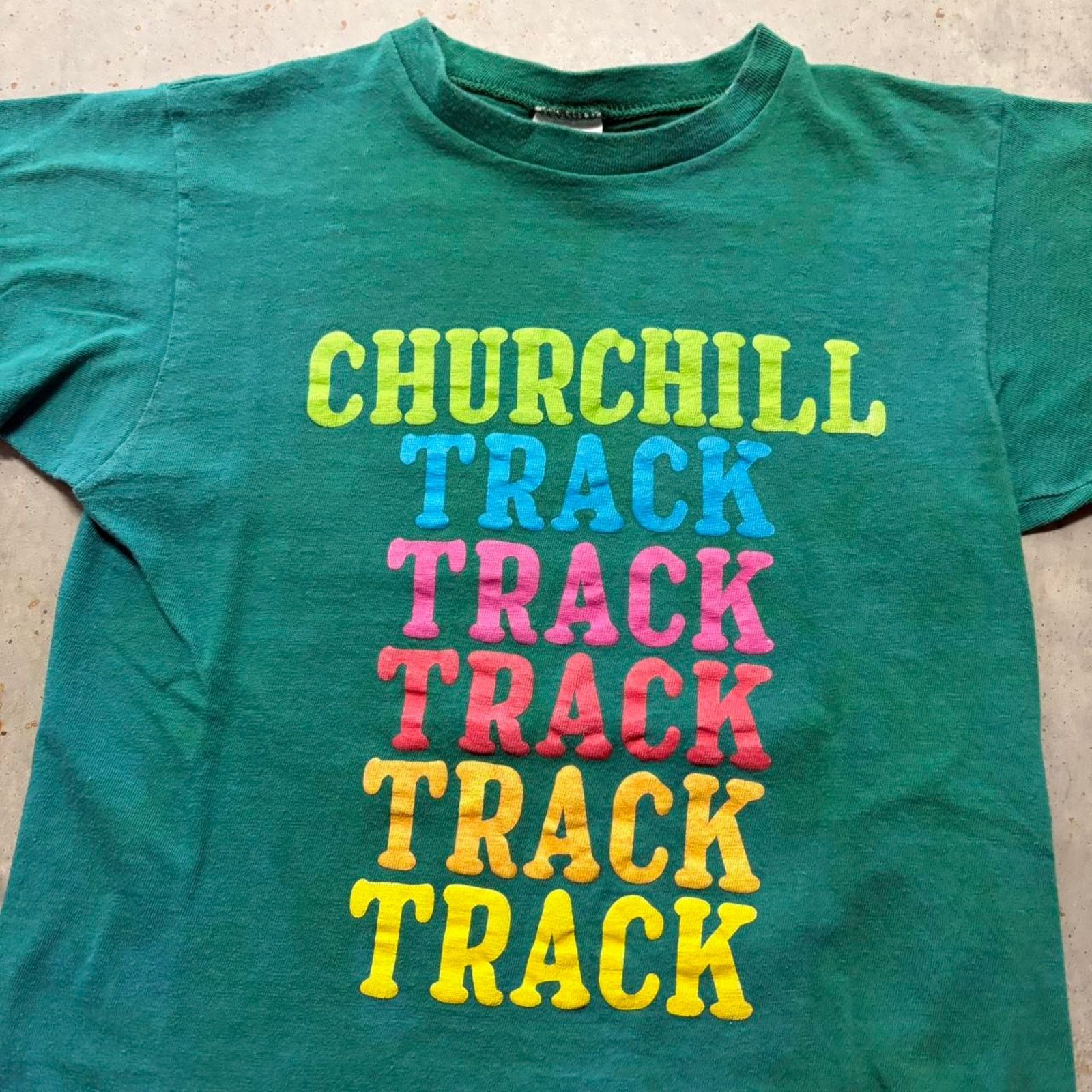 Champion × Vintage Crazy Vintage 70s Champion Blue Bar Churchill Track T Shirt Size US S / EU 44-46 / 1 - 2 Thumbnail