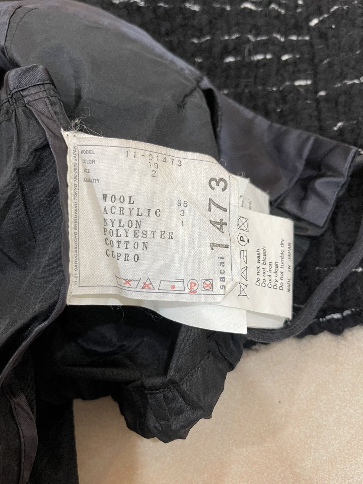 Sacai Sacai Coat Womens Small Black Wool Nylon Mixed Media Size S / US 4 / IT 40 - 12 Thumbnail