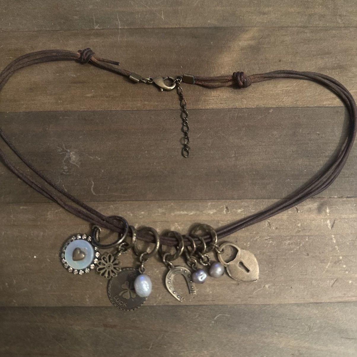 Other Lucky/Love multi strand multi pendant leather necklace Size ONE SIZE - 2 Thumbnail