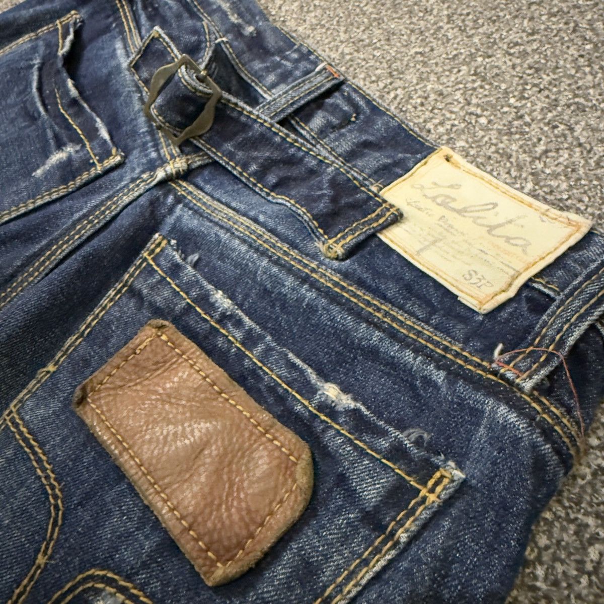 Beauty Beast 🔥 Flared Exotic Vintage Lolita Low Rise Jeans W31 Size 31" - 10 Thumbnail