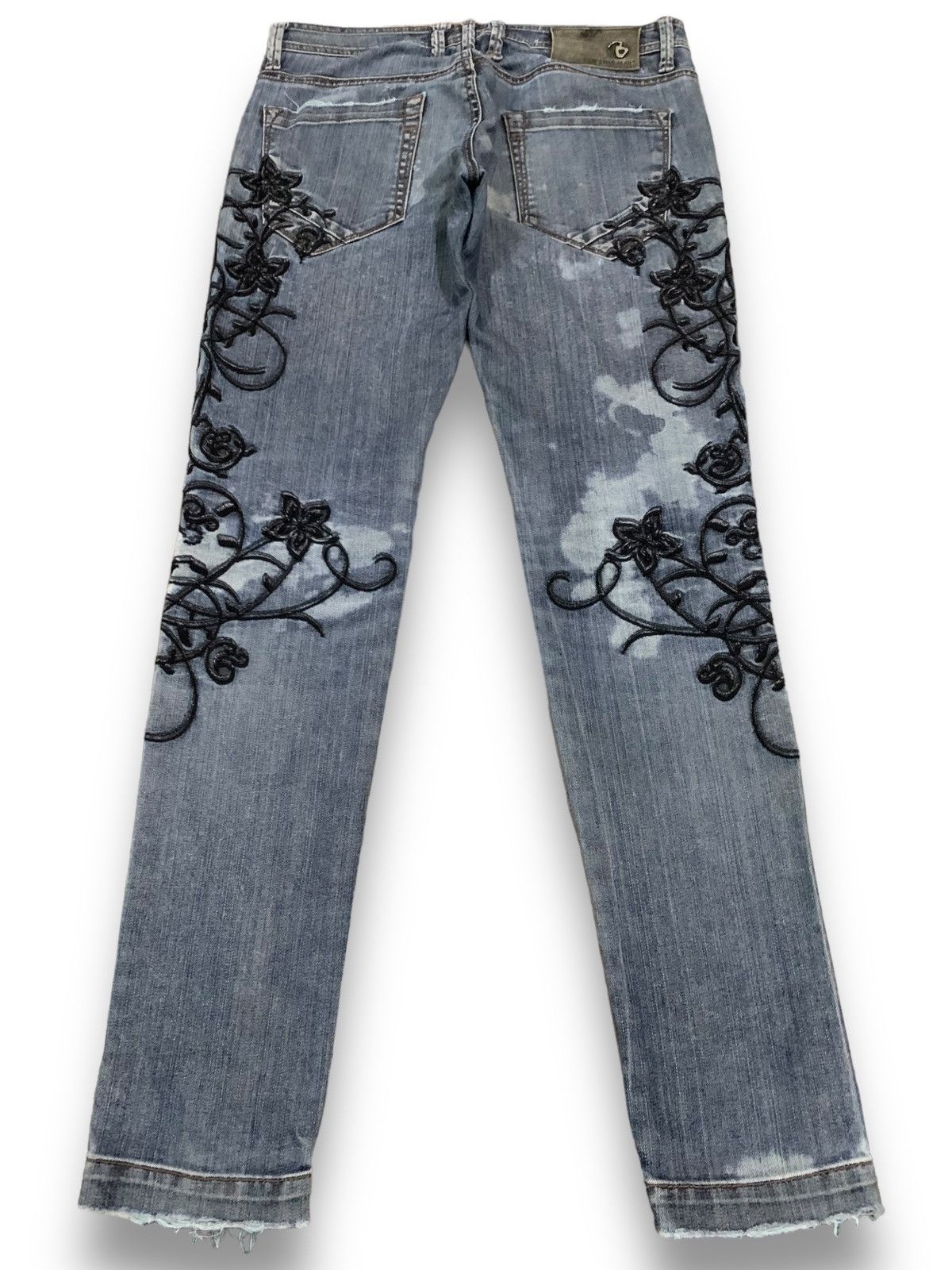 Bray Steve Alan Bray Steve Alan Embroidered Acid Wash Low Rise Skinny Jeans Size US 30 / EU 46 - 2 Thumbnail