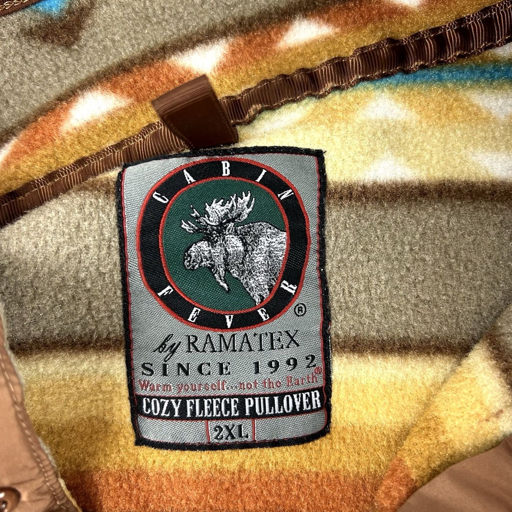 Vintage VINTAGE Cabin Fever By Ramatex Fleece Southwest Aztec 2XL 1/4 Button Pullover Pockets Mens Jacket Size US XXL / EU 58 / 5 - 5 Thumbnail