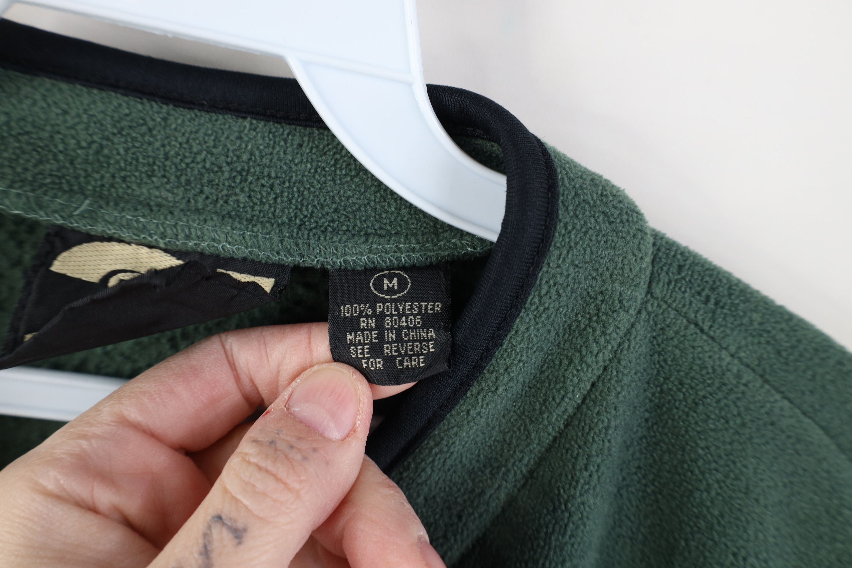 Vintage Vintage 90s Y2K Streetwear Blank Fleece Sweater Green Size US M / EU 48-50 / 2 - 8 Thumbnail