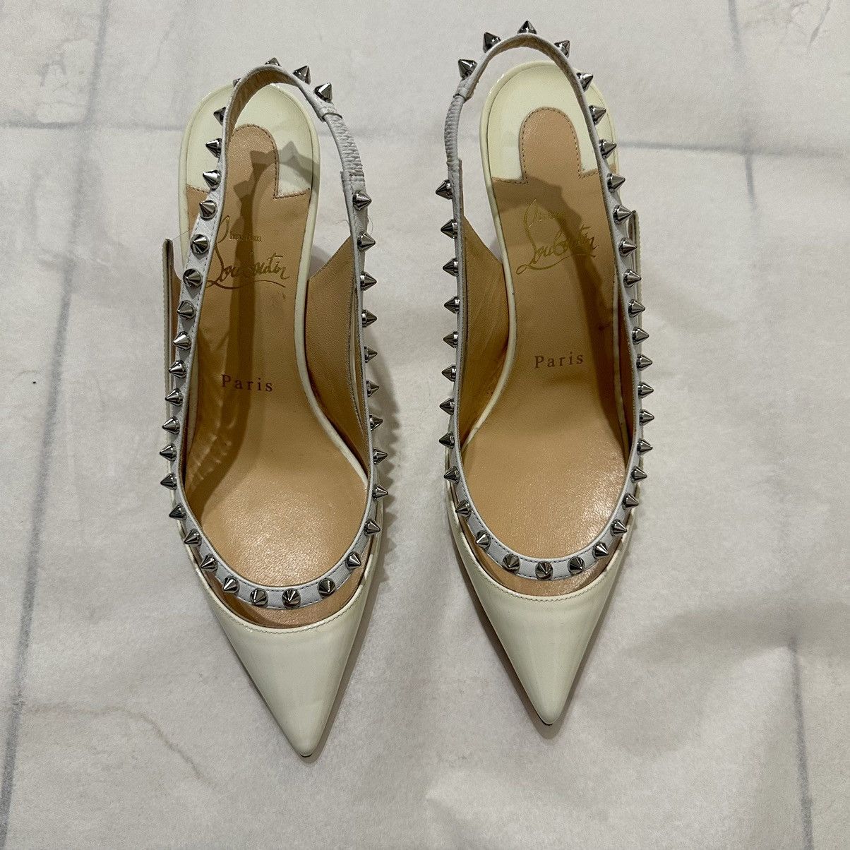 Christian Louboutin × Designer Christian Louboutin Brigadine Spike Patent Pump Mules Size US 7 / IT 37 - 11 Thumbnail