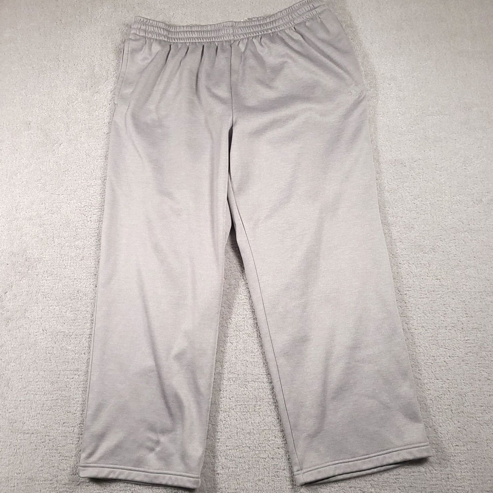 Adidas Adidas Pants Mens 2XL Gray ClimaWarm Fleece Jogger Pockets Drawstring Athletic Size US 39 - 2 Thumbnail