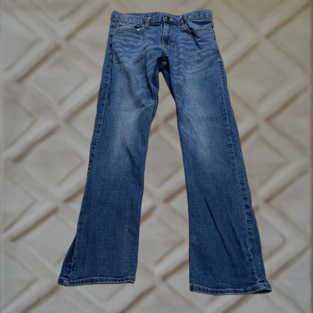 Denime Unbranded Jeans Ladies 30x28 Blue Denim Dark Wash Straight Mid Rise Solid Pants Size 34" / US 12 / IT 48 - 1 Thumbnail