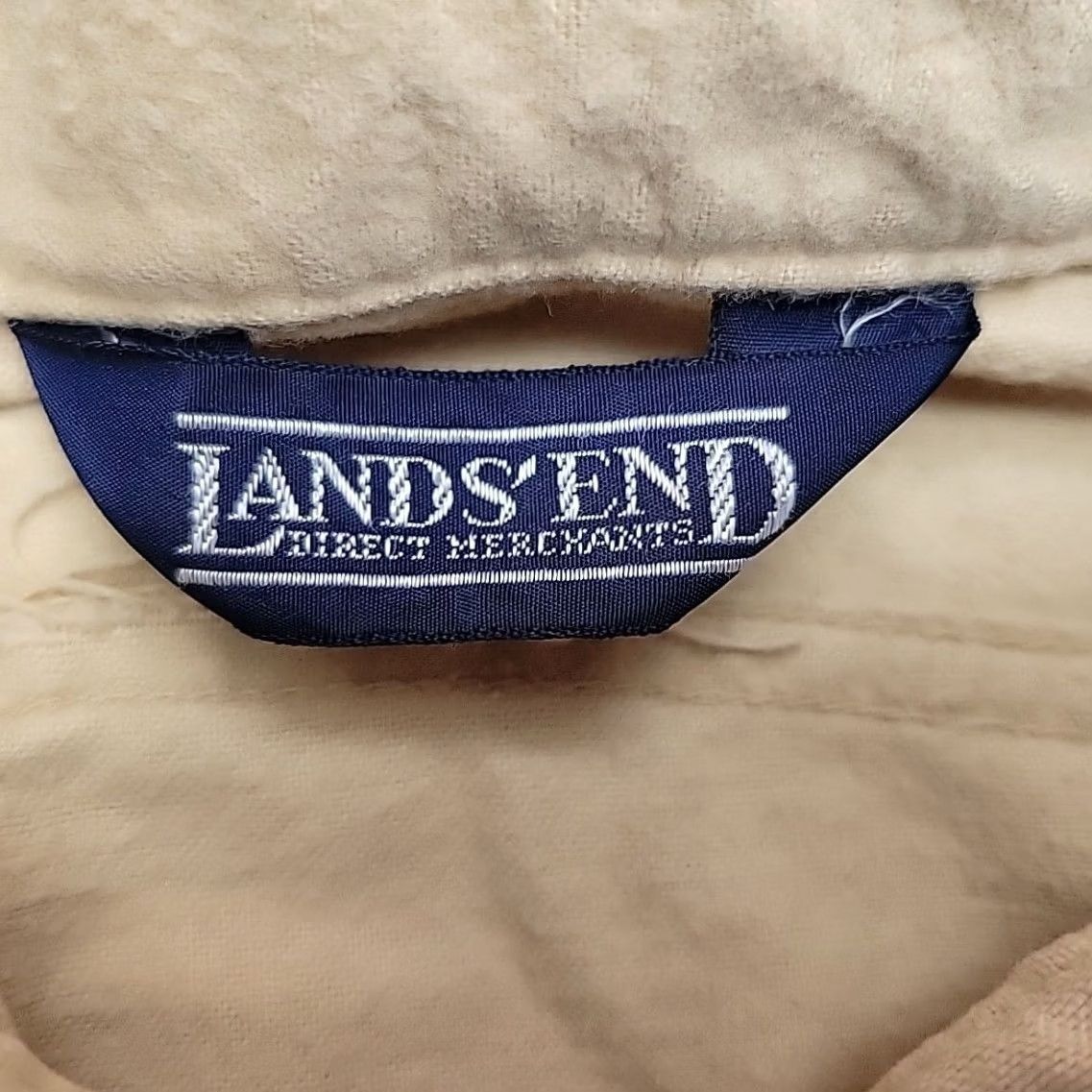 Lands' End VINTAGE Lands End Shirt Mens Tan Distressed Flannel Workwear Outdoor Cotton L Size US L / EU 52-54 / 3 - 5 Thumbnail