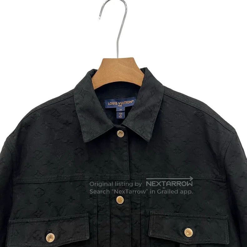 Louis Vuitton Louis Vuitton Black Dark Stripe Full Print Denim Jacket Size XS / US 0-2 / IT 36-38 - 3 Thumbnail