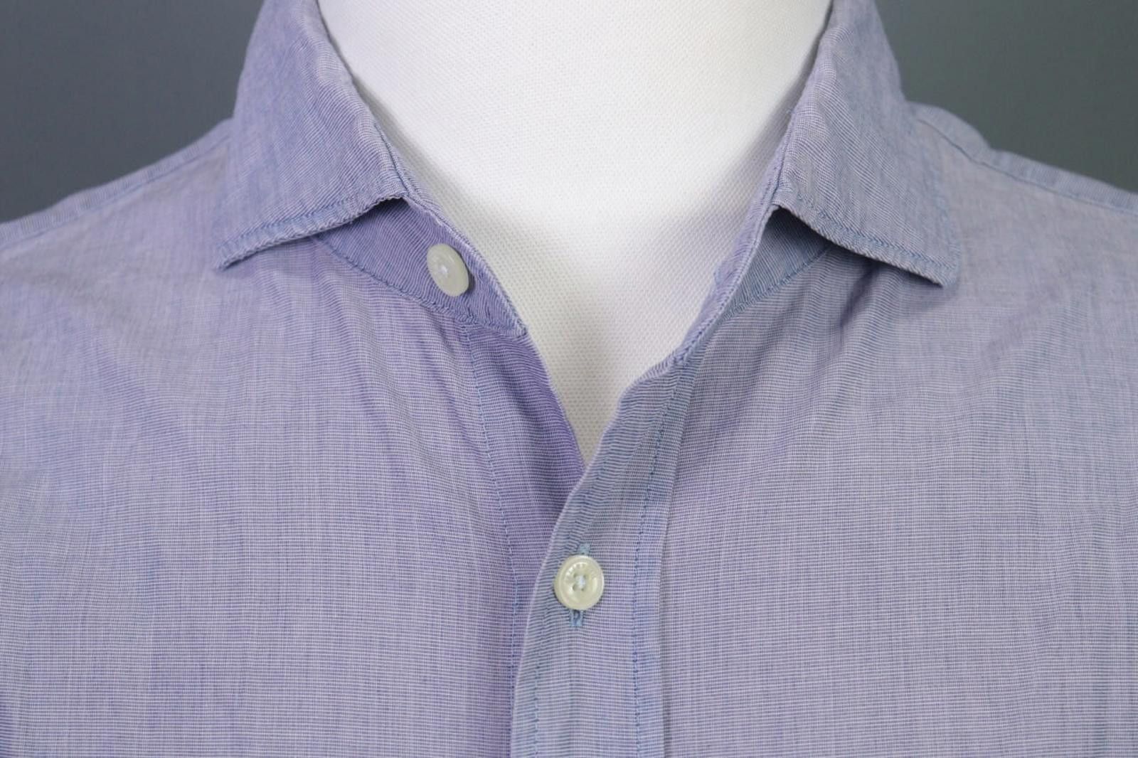 Designer Hackett London Classic Fit Gray Button Down Shirt Size L Size US L / EU 52-54 / 3 - 6 Thumbnail